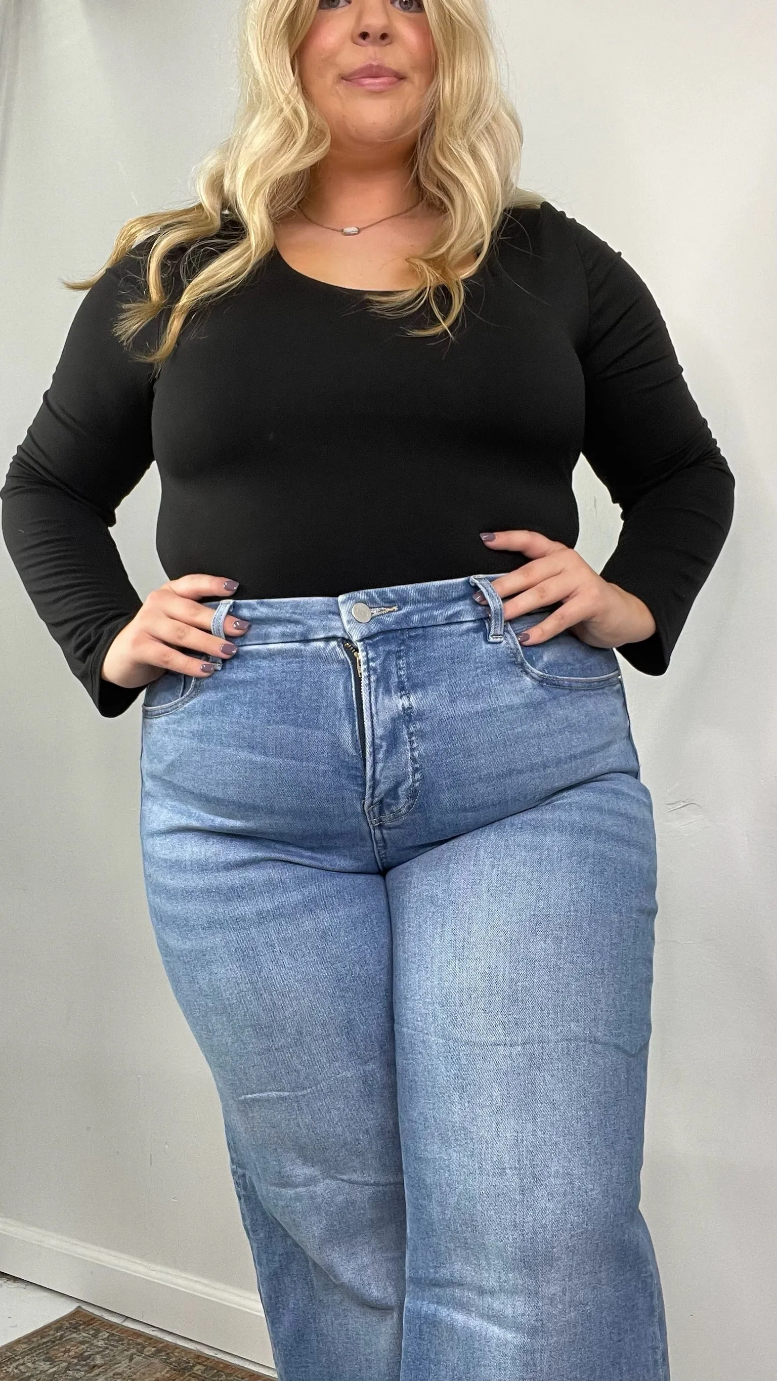 American Classic Tummy Control Wide Leg Jeans | Risen