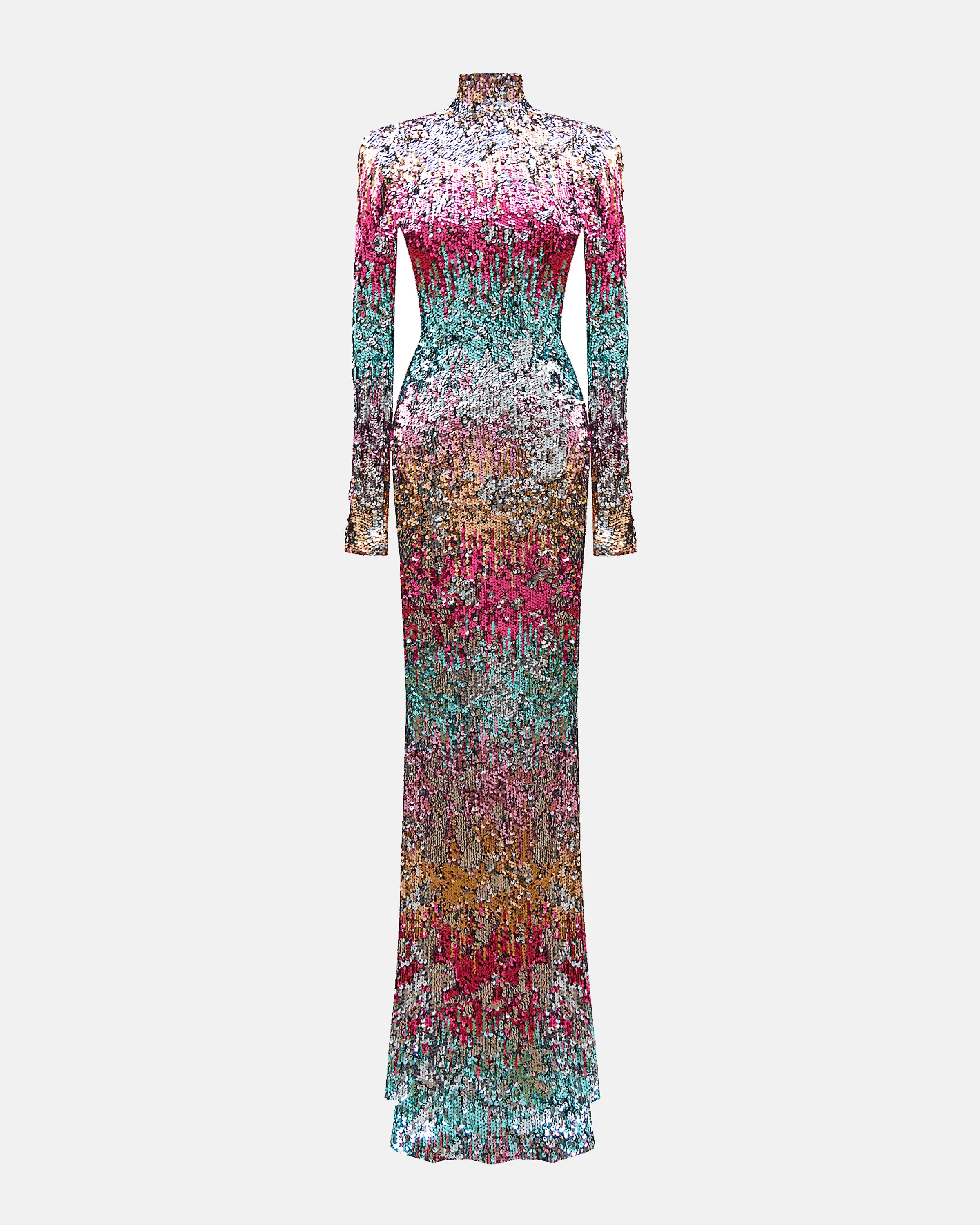 AQUADIASTRELLA SEQUINNED RAINBOW GOWN