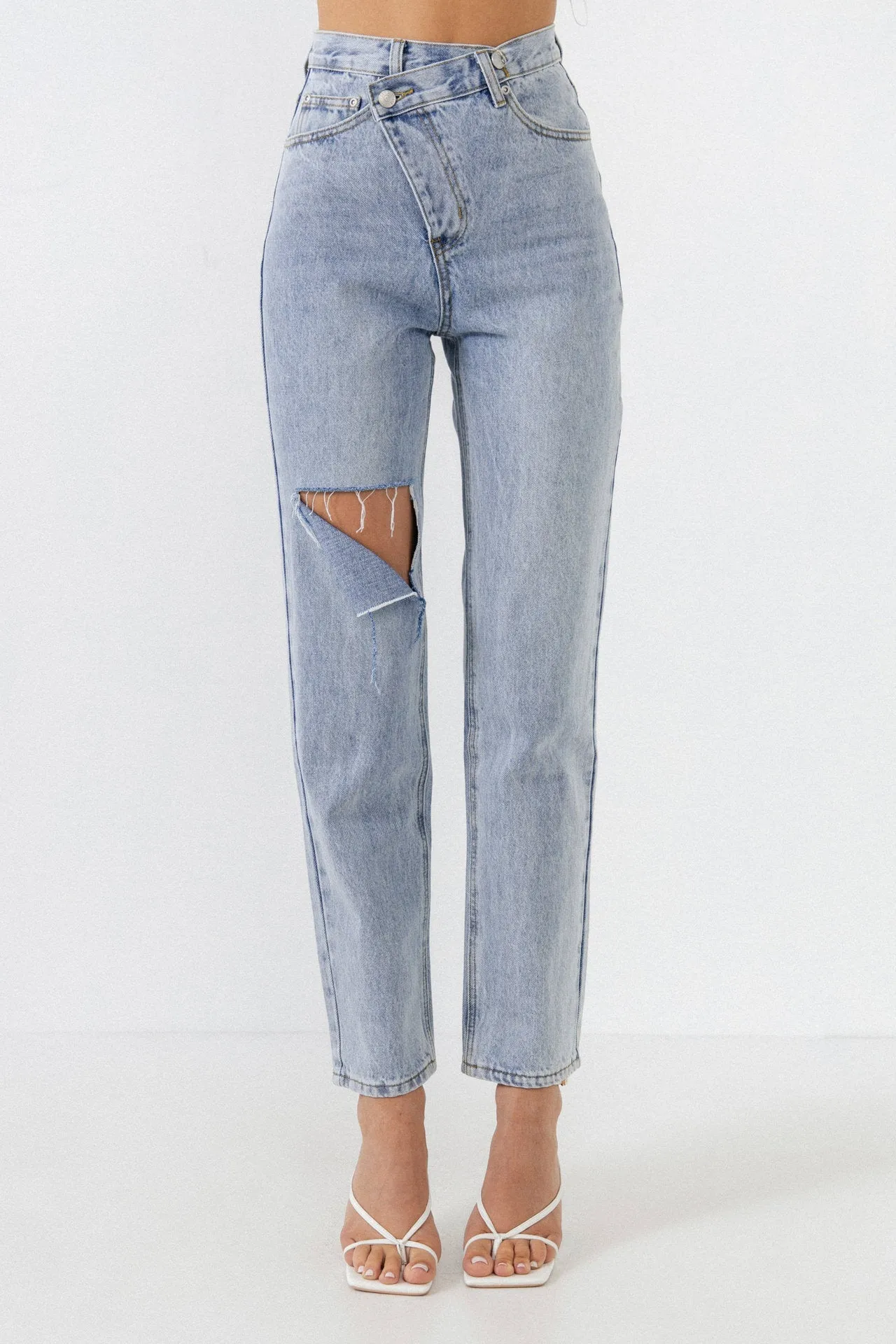 Asymmetric Wrap Jeans