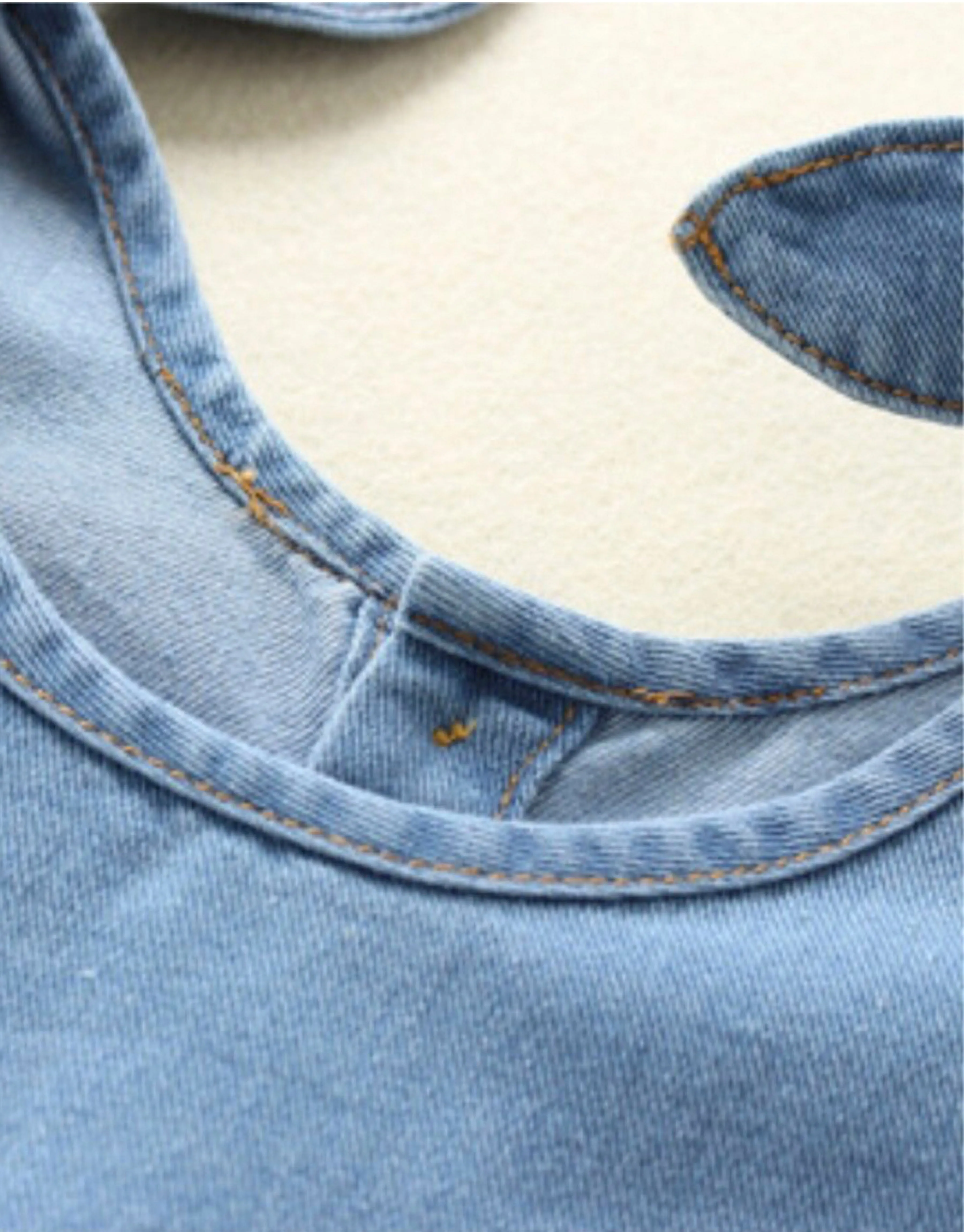 Baby Boys and Girls Denim Suspender Jeans Romper