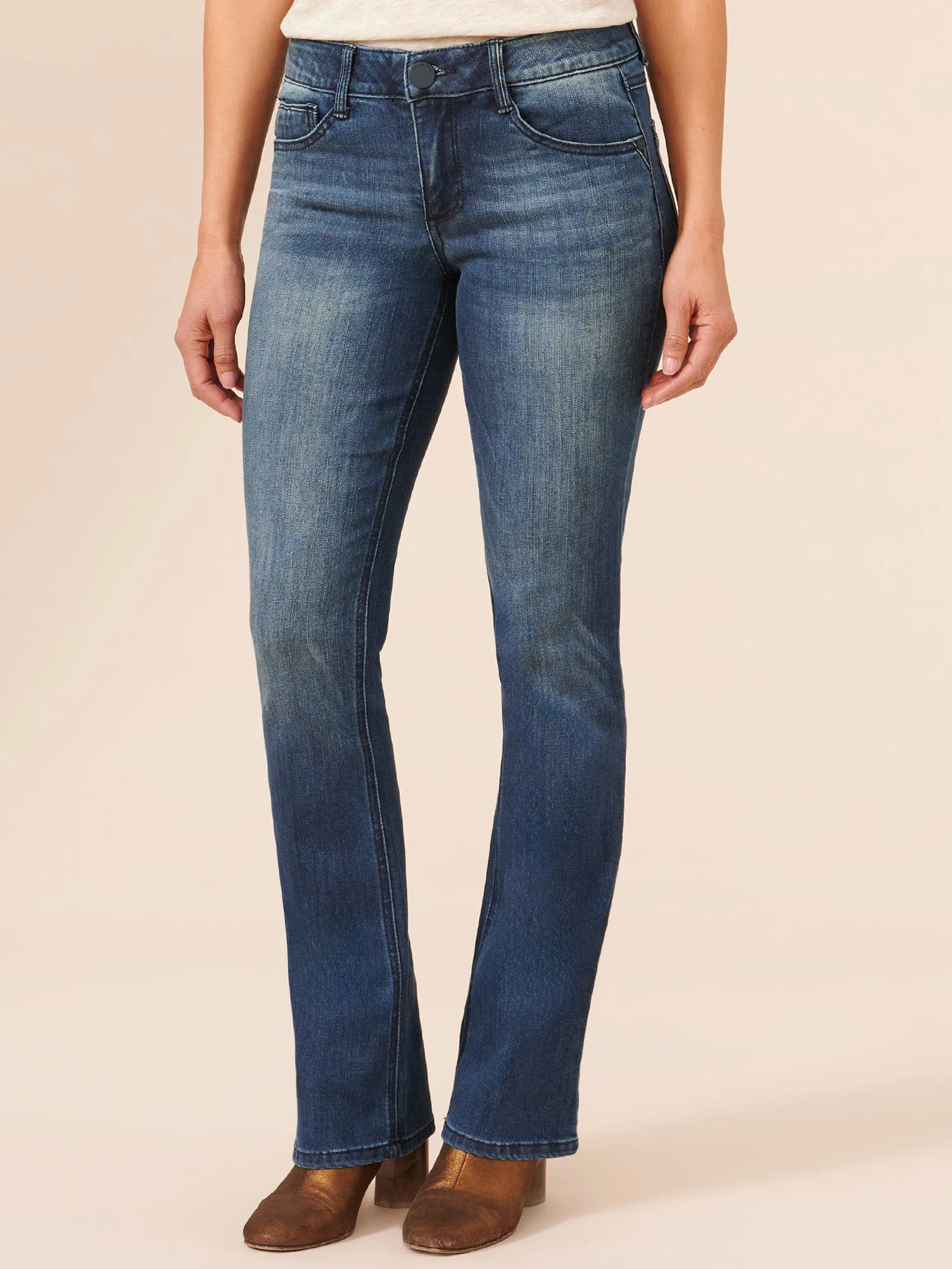 Blue Denim "Ab"solution® Itty Bitty Bootcut Jeans