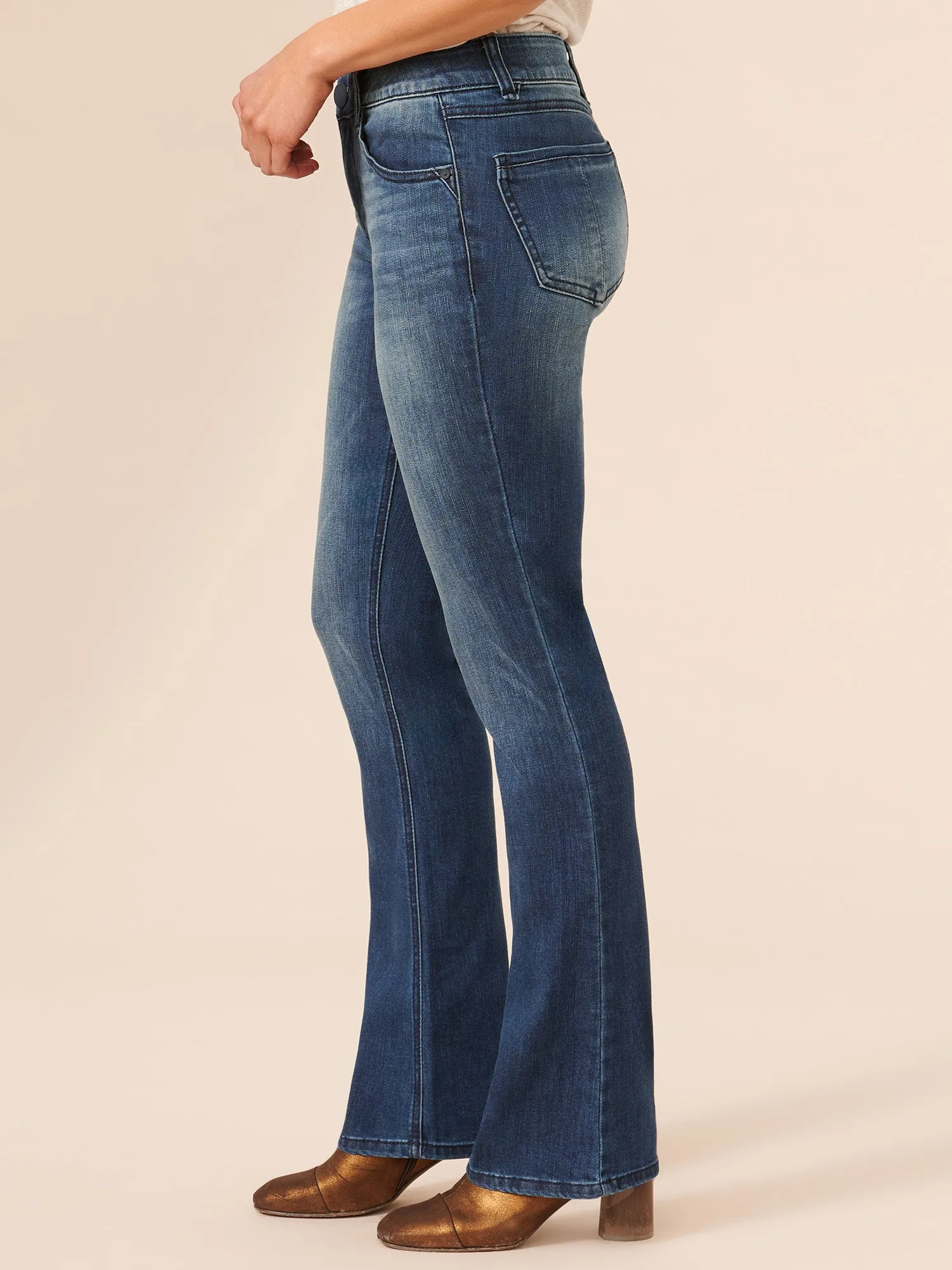 Blue Denim "Ab"solution® Itty Bitty Bootcut Jeans