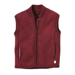 Boiled Wool Vest - cassis