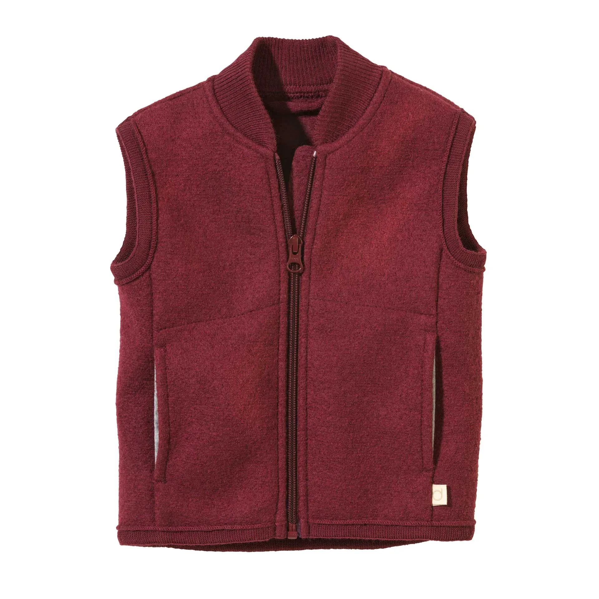 Boiled Wool Vest - cassis