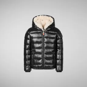 Boys' animal free puffer jacket Gavin in black