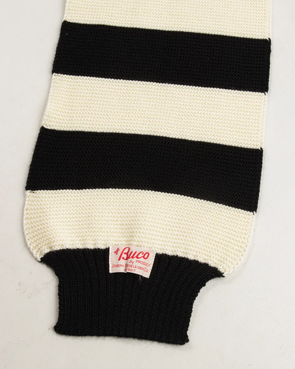 Buco Striped Wool Knit Scarf - White/Black