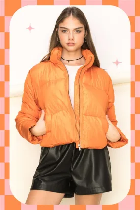 Burnt Orange Trend Taker Puffer Jacket