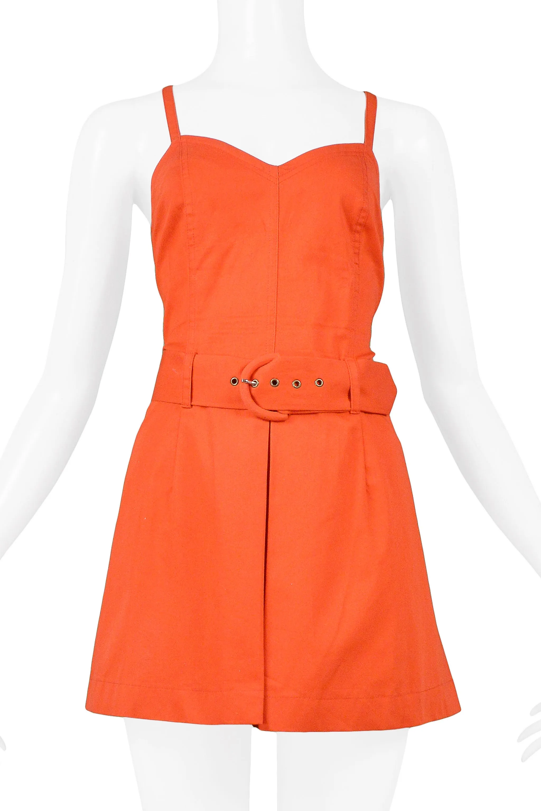 BYBLOS RED COTTON ROMPER WITH BELT