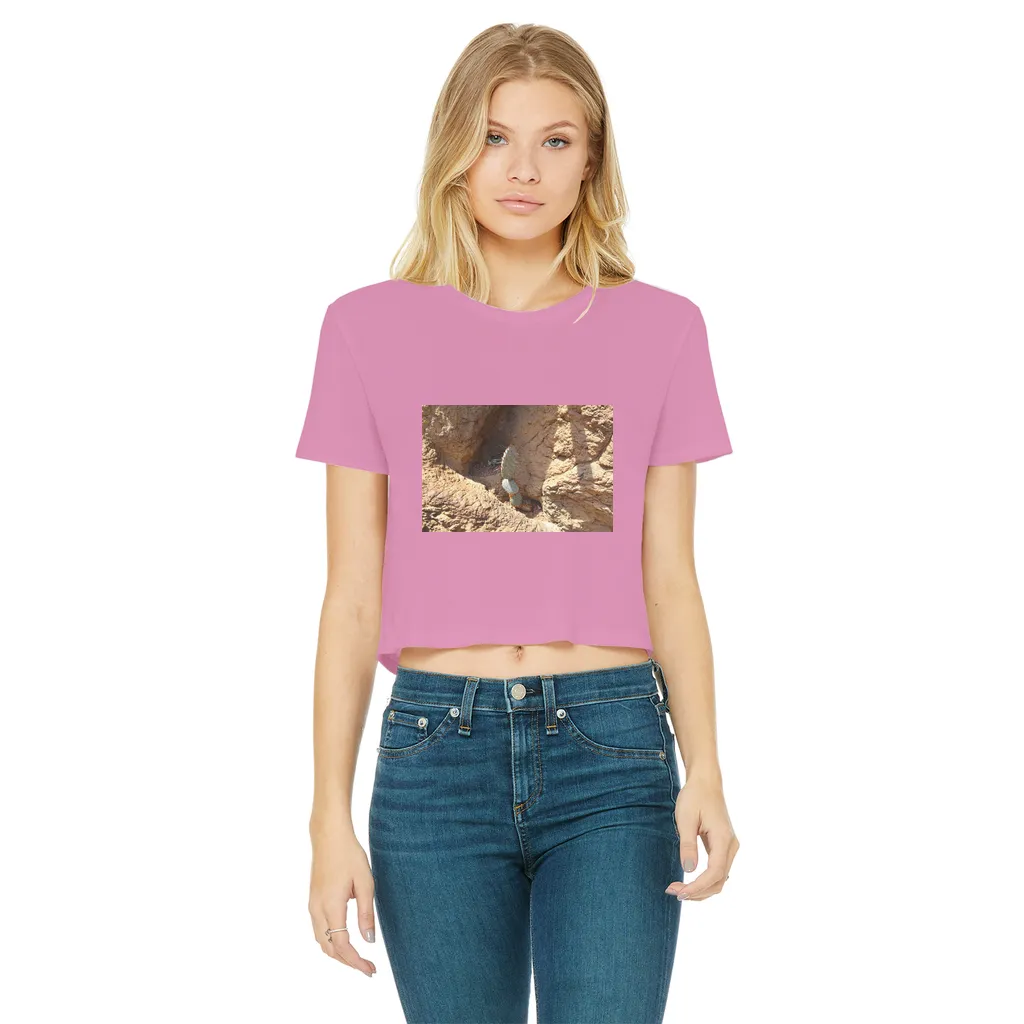 Cactus Classic Women's Cropped Raw Edge T-Shirt