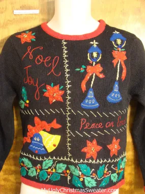 Child Christmas Sweater with Poinsettias