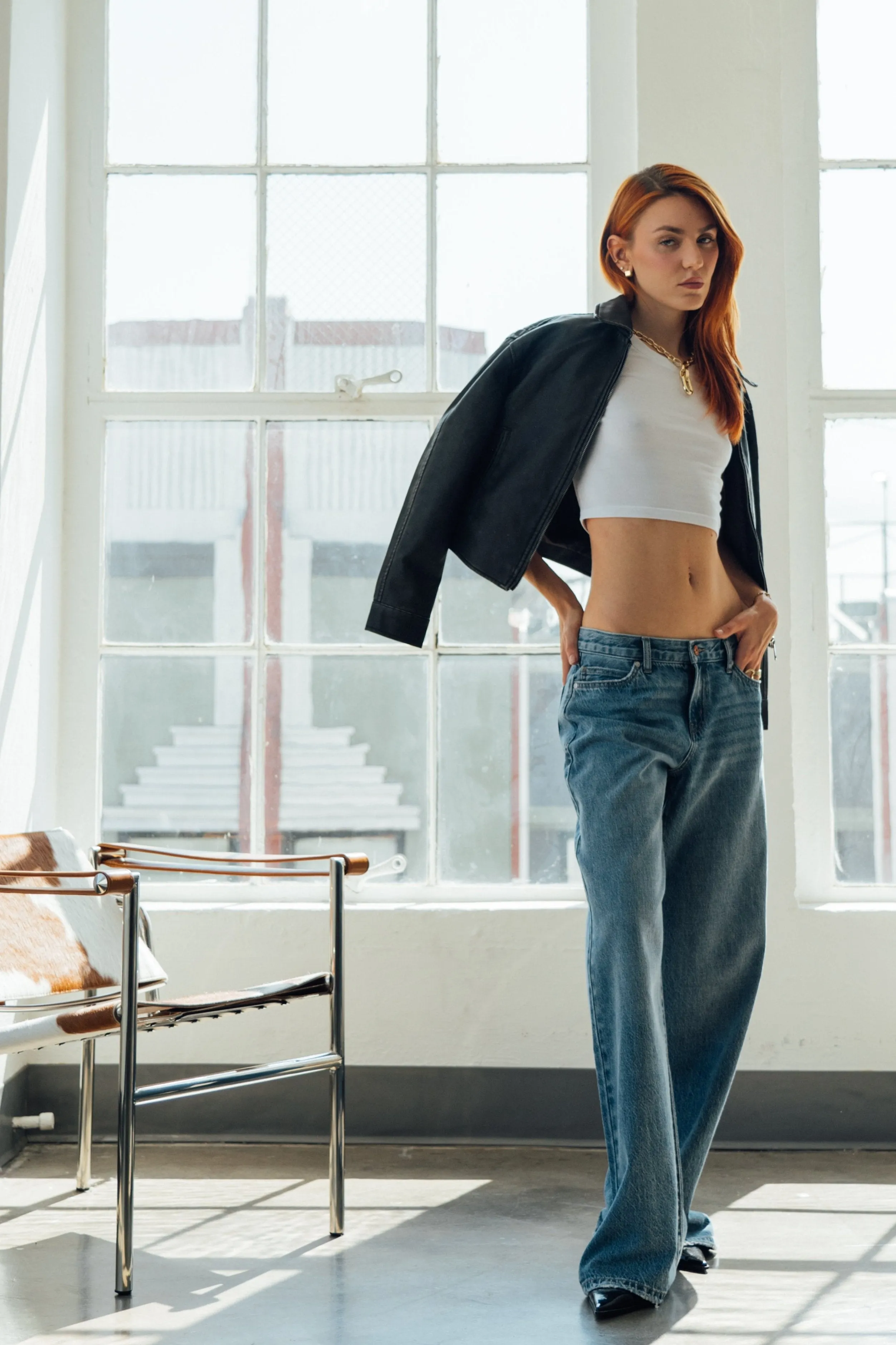 Classic Rise A-line Baggy Jeans - Indigo Medium