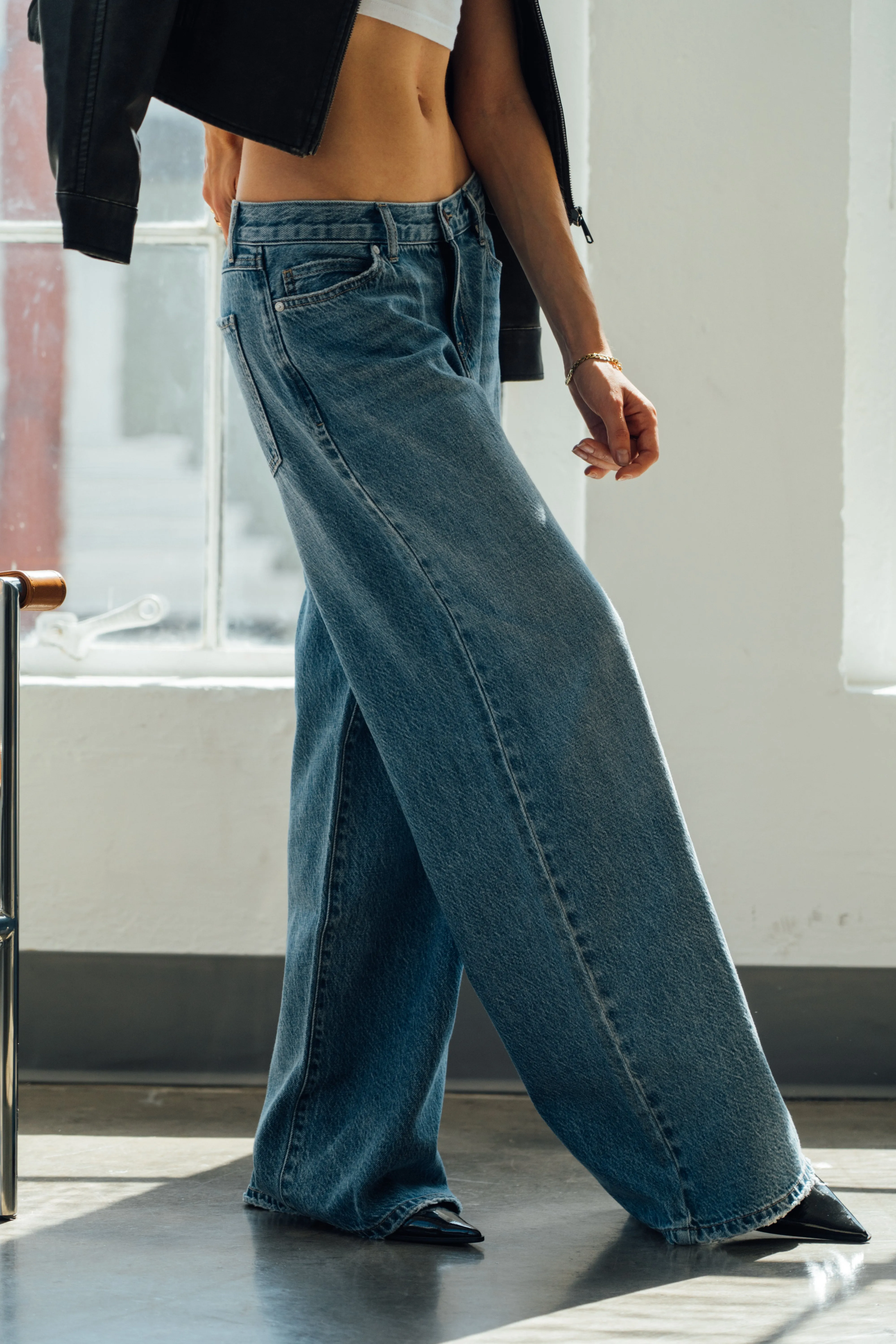 Classic Rise A-line Baggy Jeans - Indigo Medium
