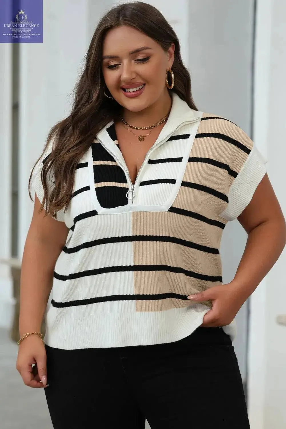 Colorblock Quarter Zip Sweater Vest