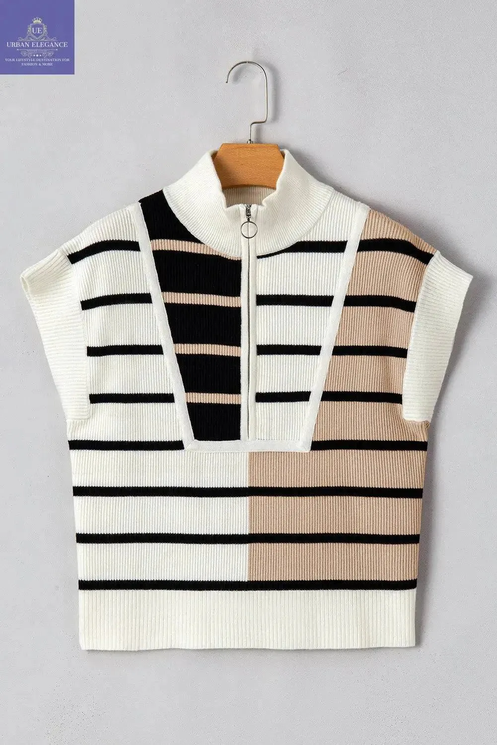 Colorblock Quarter Zip Sweater Vest