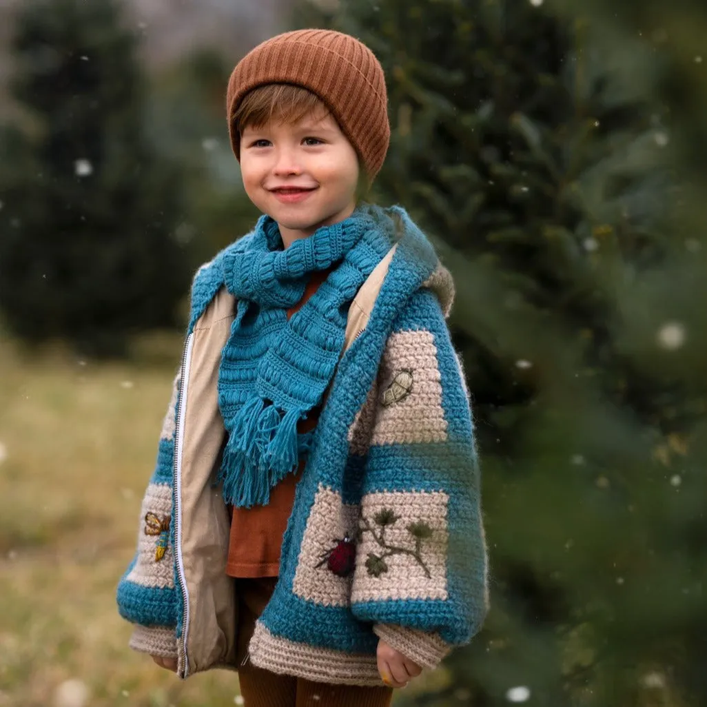 Crochet scarf - Petroleum