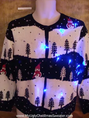 Cute 2sided Forest Light Up Ugly Xmas Sweater