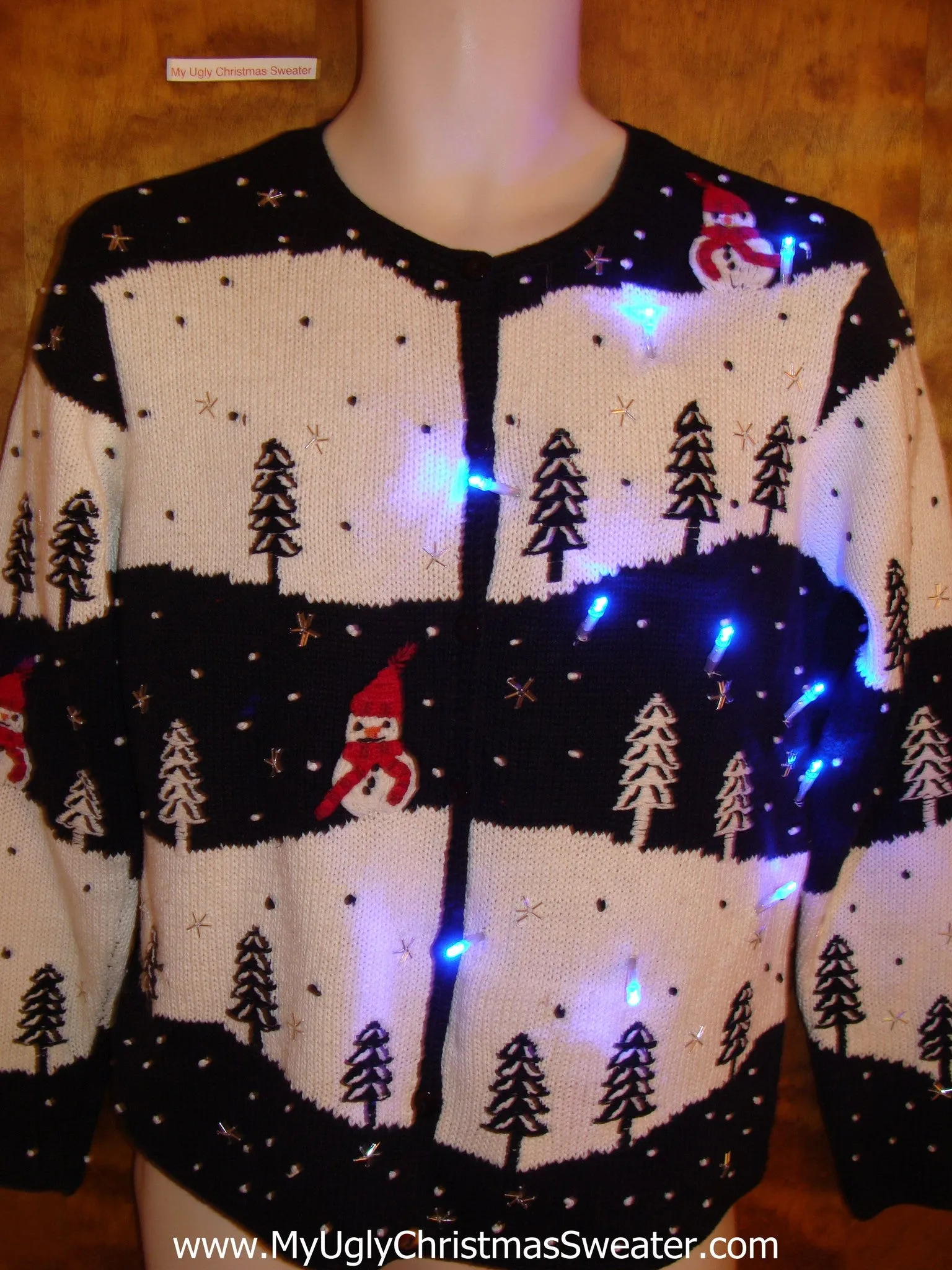 Cute 2sided Forest Light Up Ugly Xmas Sweater