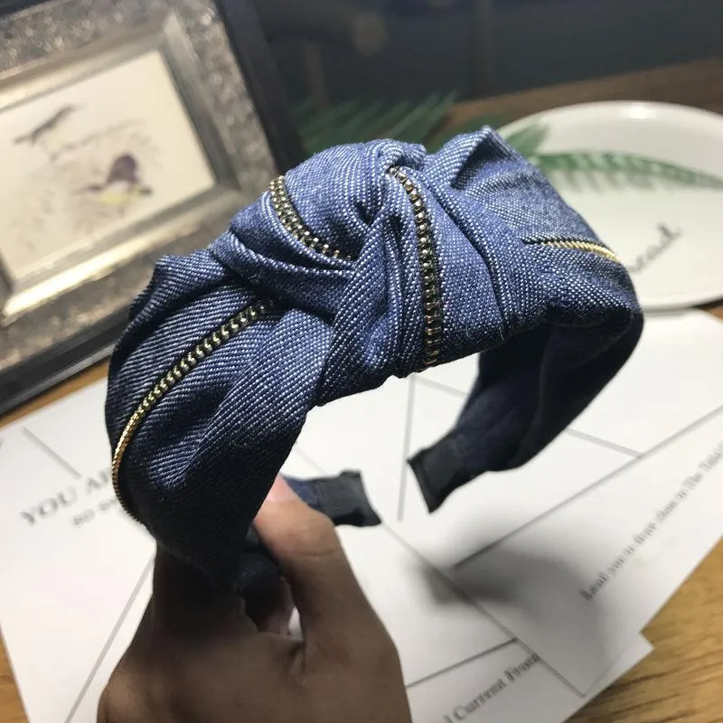 Denim Jeans Bow Knot Hairband