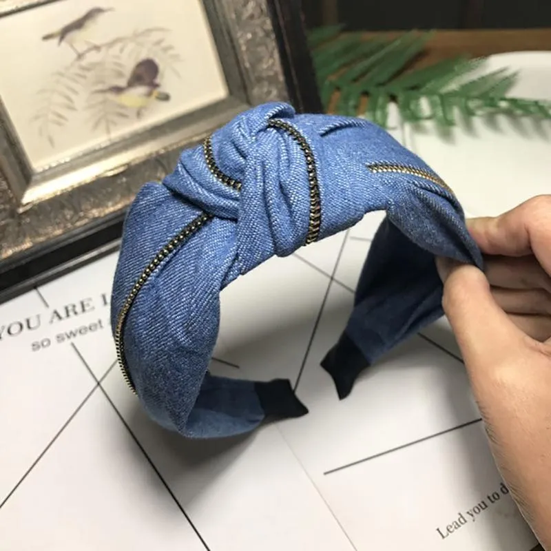 Denim Jeans Bow Knot Hairband