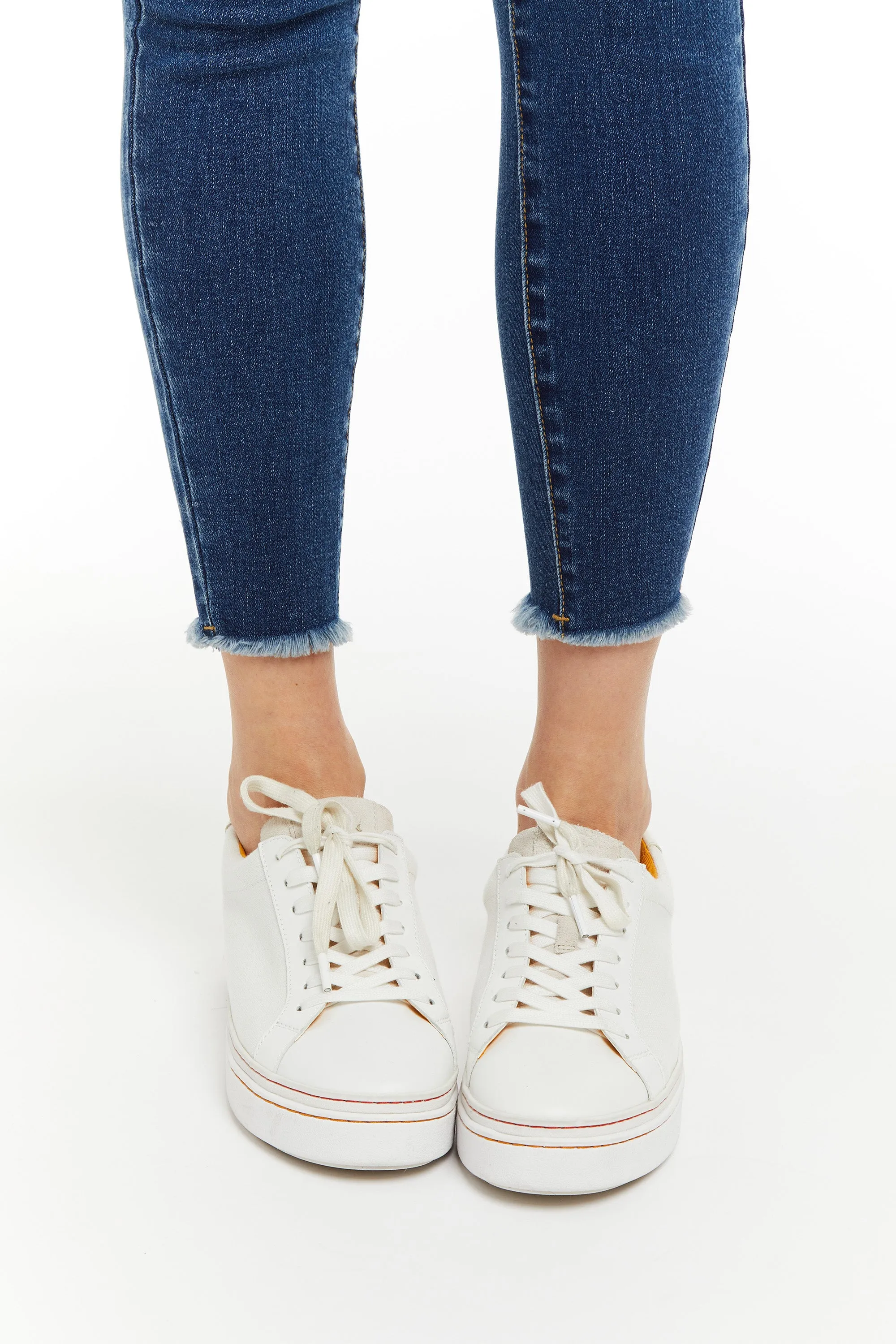 Diane - Basic Mid Rise Skinny With Fray Hem In Indigo