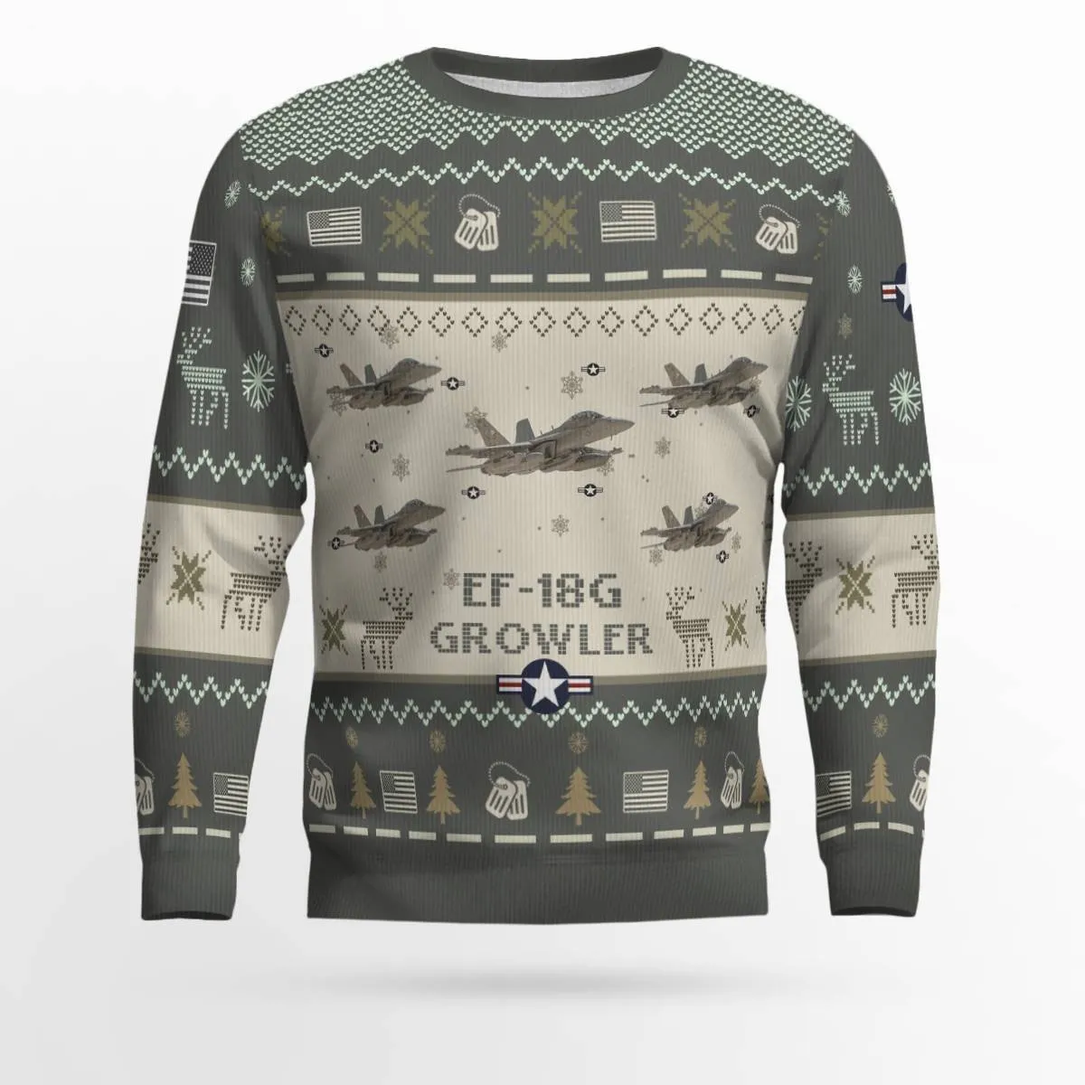 EF-18G Growler EF18G_Aircraft Ugly Sweater, Ugly Sweater Christmas Shirt for Men Dad Veteran