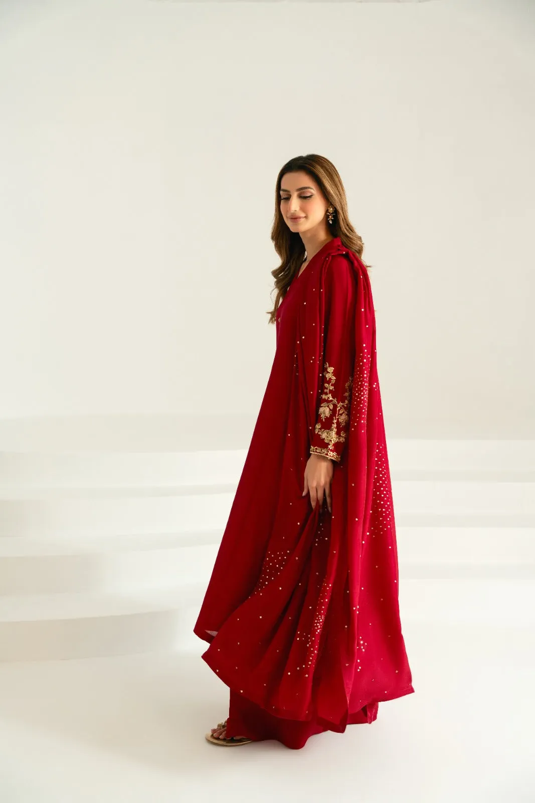 Fania Maroon ( Sitara Dupatta )