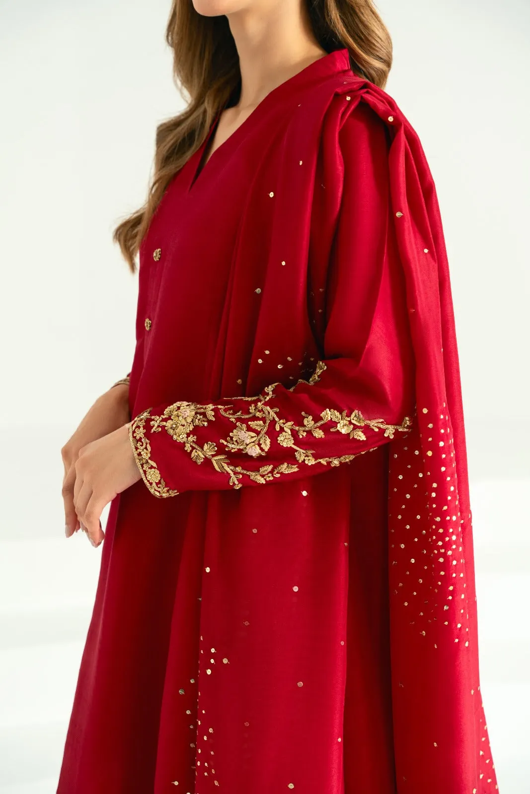 Fania Maroon ( Sitara Dupatta )