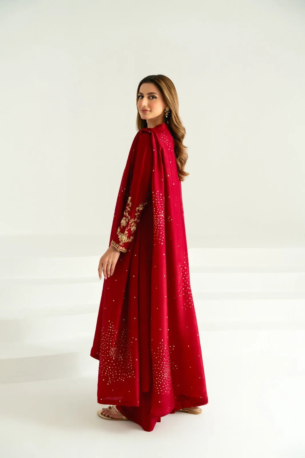 Fania Maroon ( Sitara Dupatta )