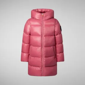 Girls' animal free puffer jacket Millie in bloom pink