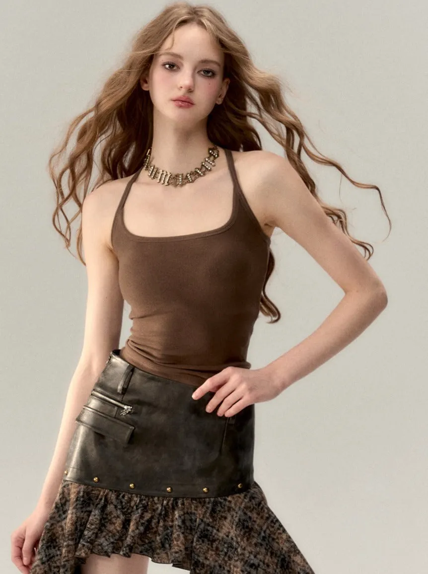 Hot Girl Suspender Knit Vest Camisole