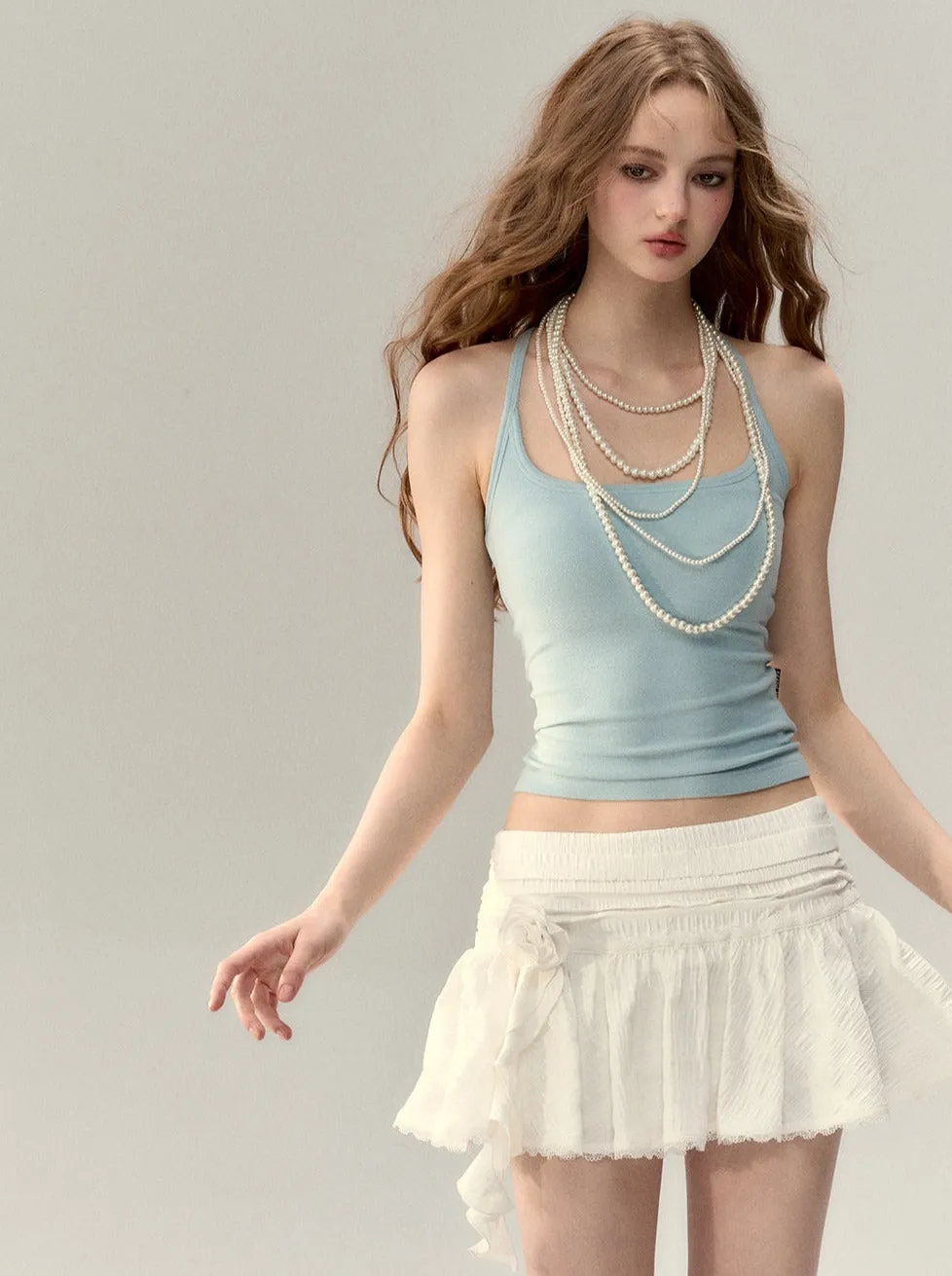Hot Girl Suspender Knit Vest Camisole