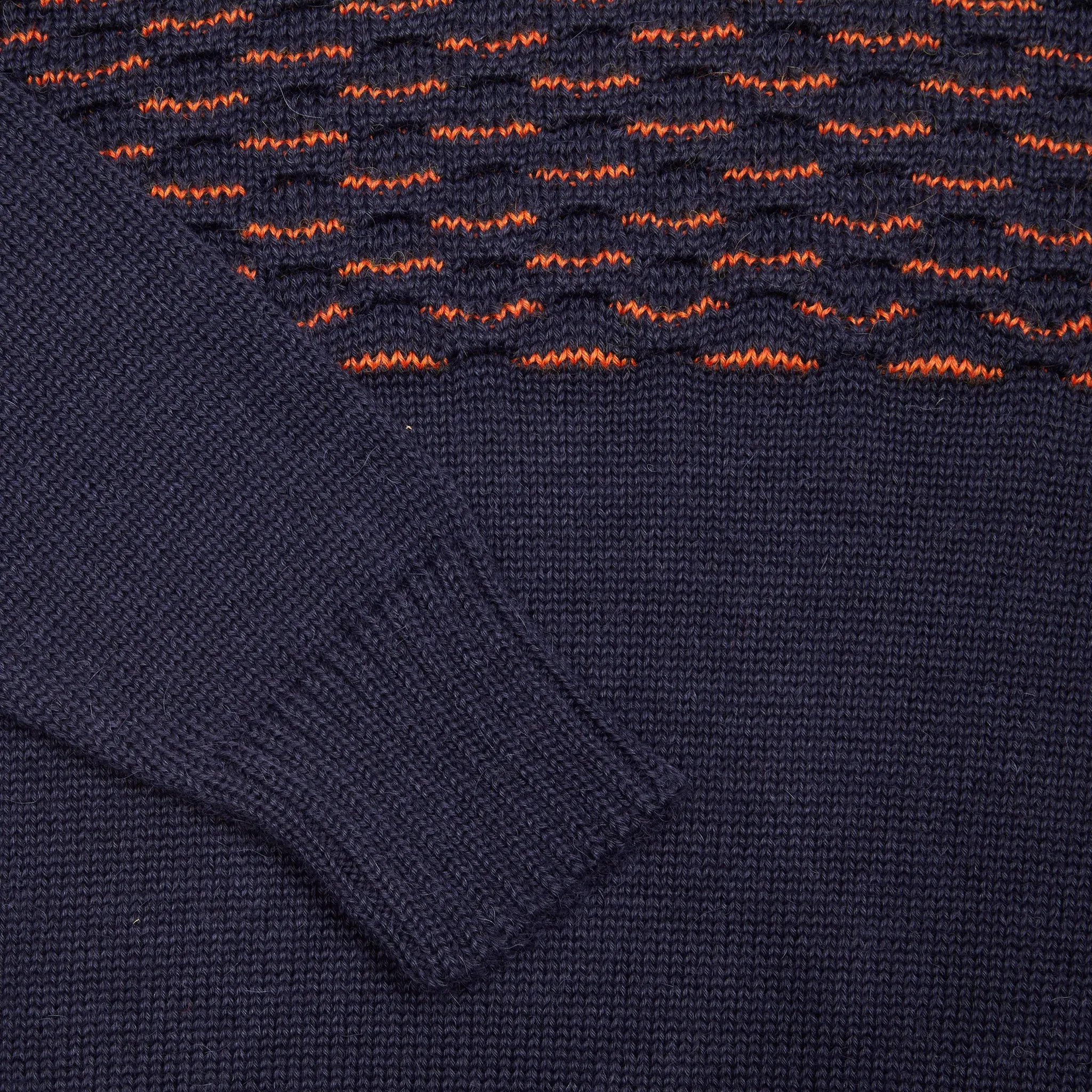 Inis Meáin Seafoam Aran Jumper in Navy / Orange
