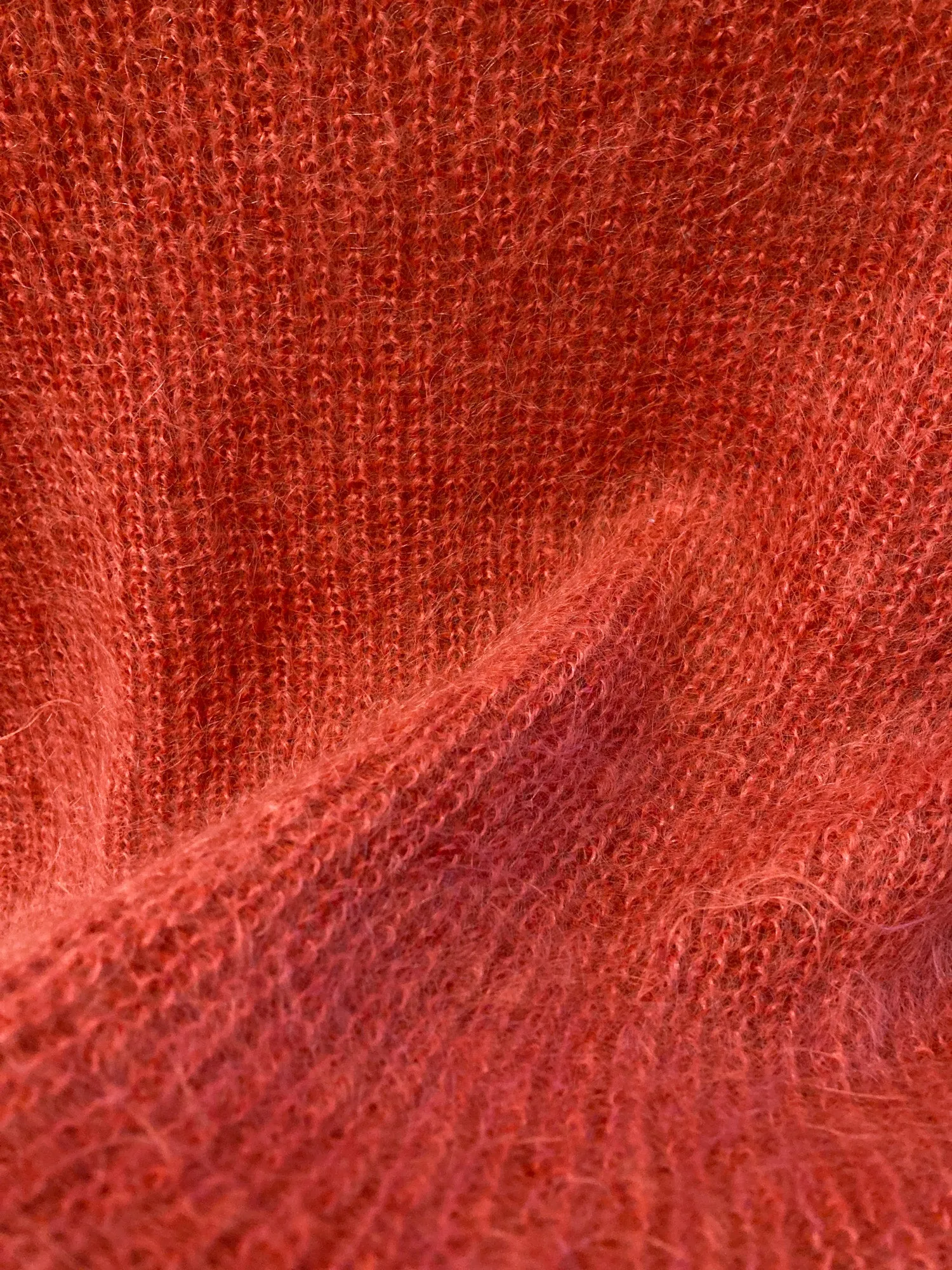 Jean Colonna burnt orange red mohair loose knit crew neck jumper - S
