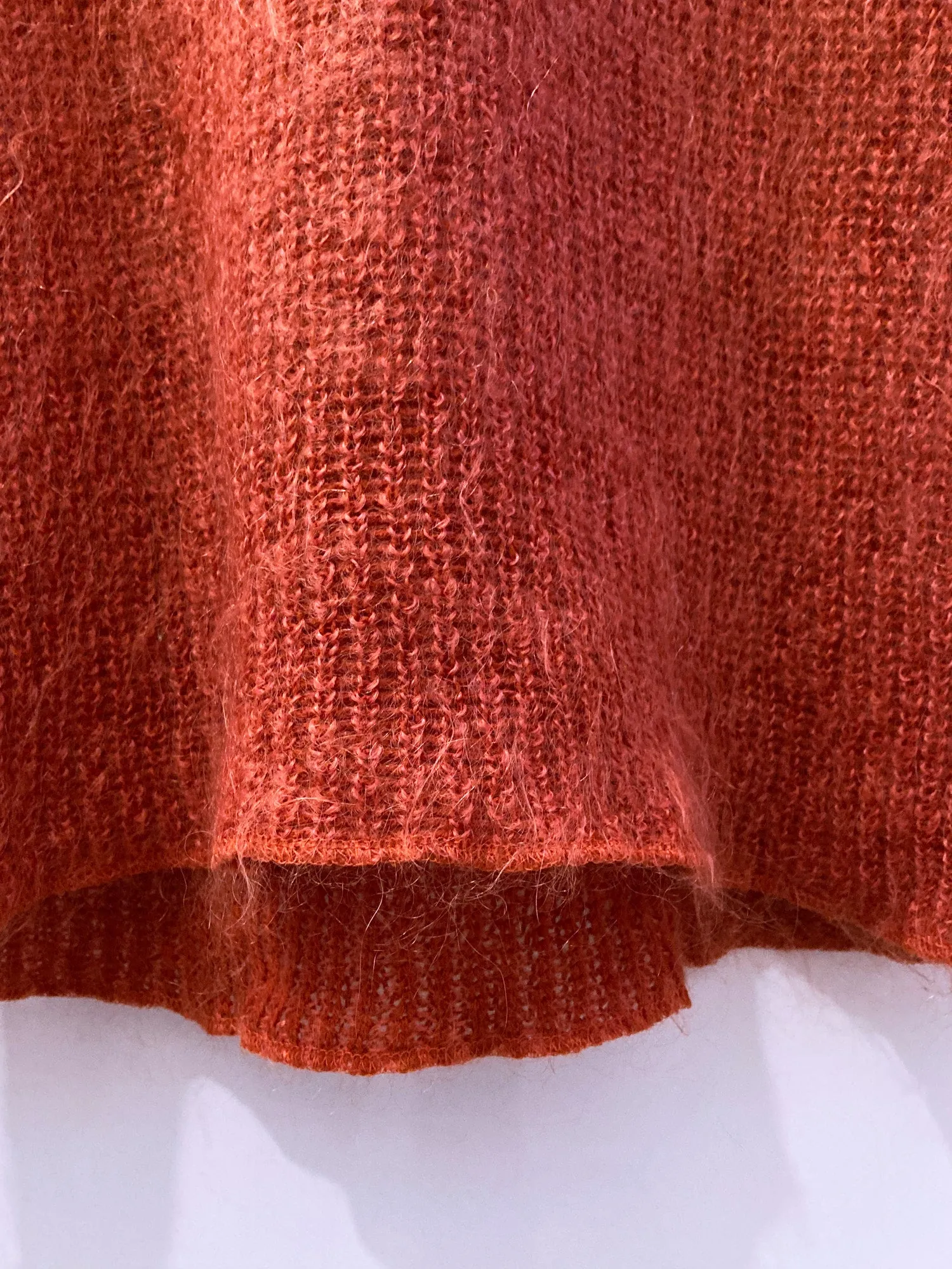 Jean Colonna burnt orange red mohair loose knit crew neck jumper - S