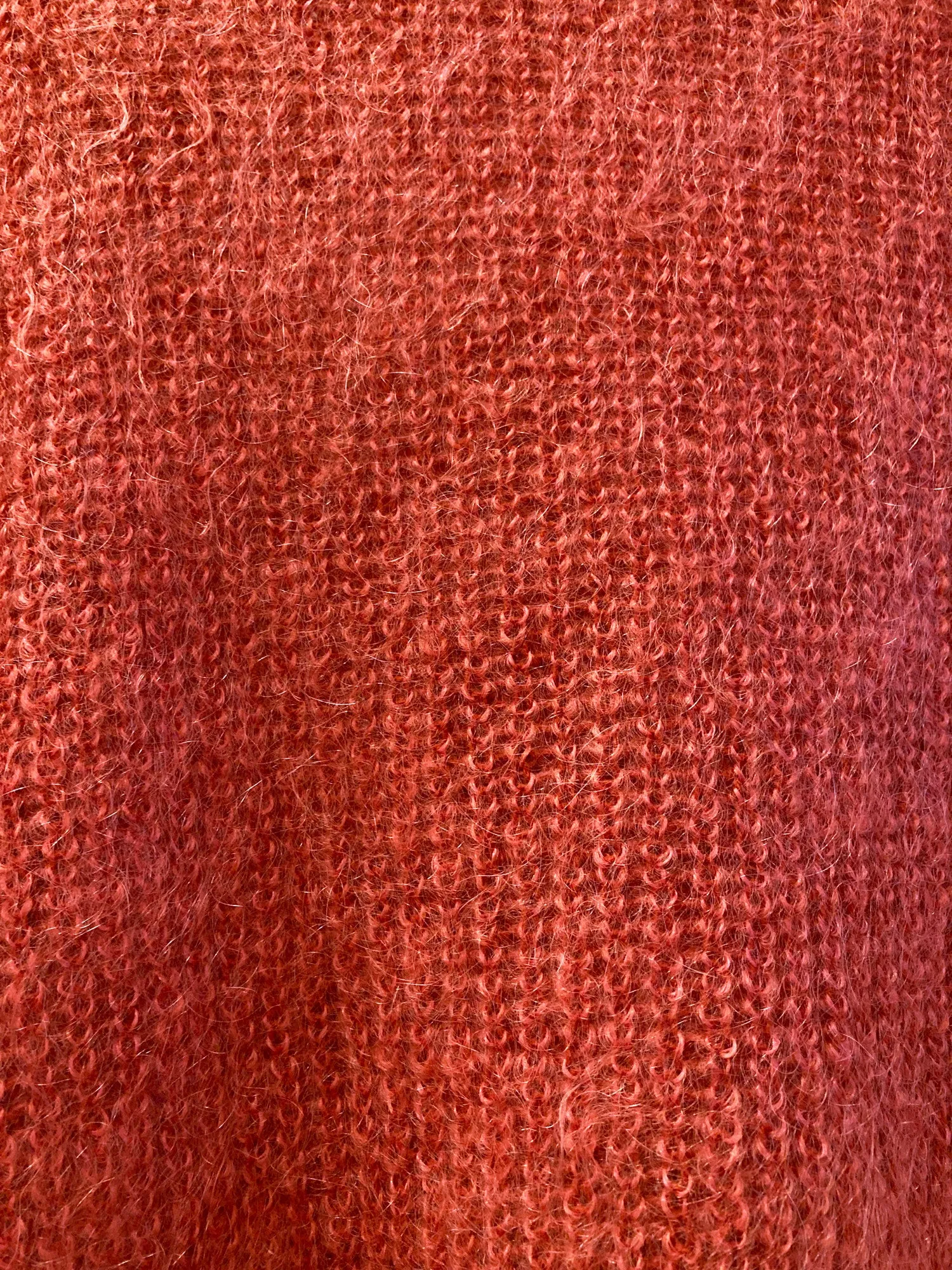 Jean Colonna burnt orange red mohair loose knit crew neck jumper - S