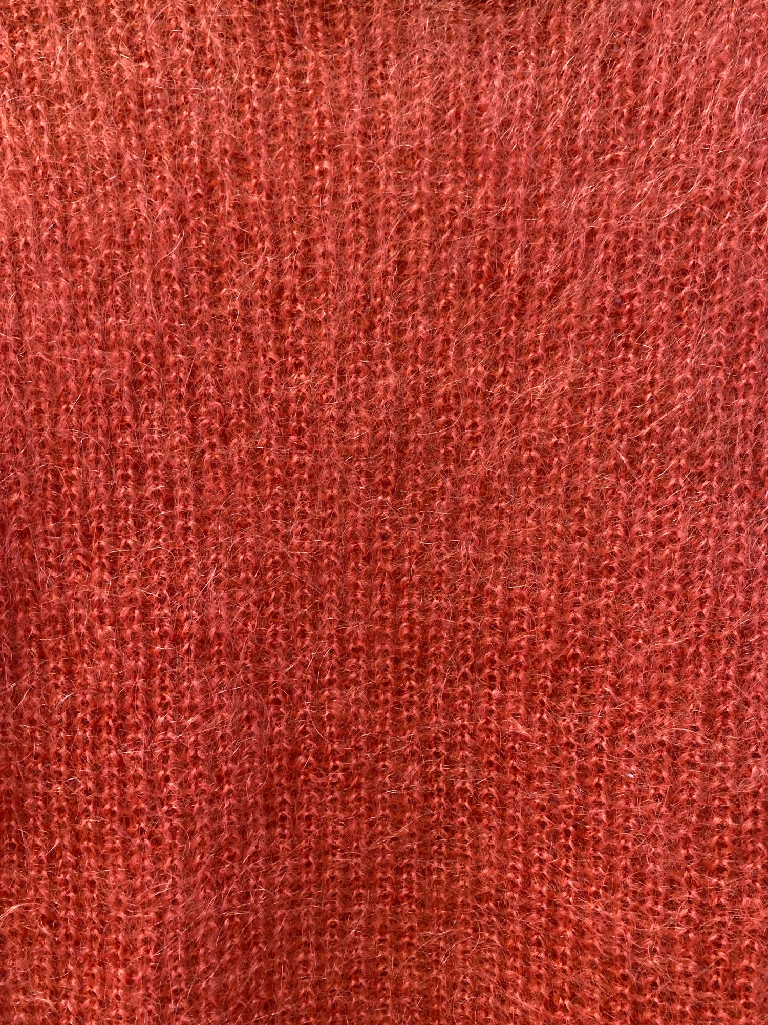Jean Colonna burnt orange red mohair loose knit crew neck jumper - S
