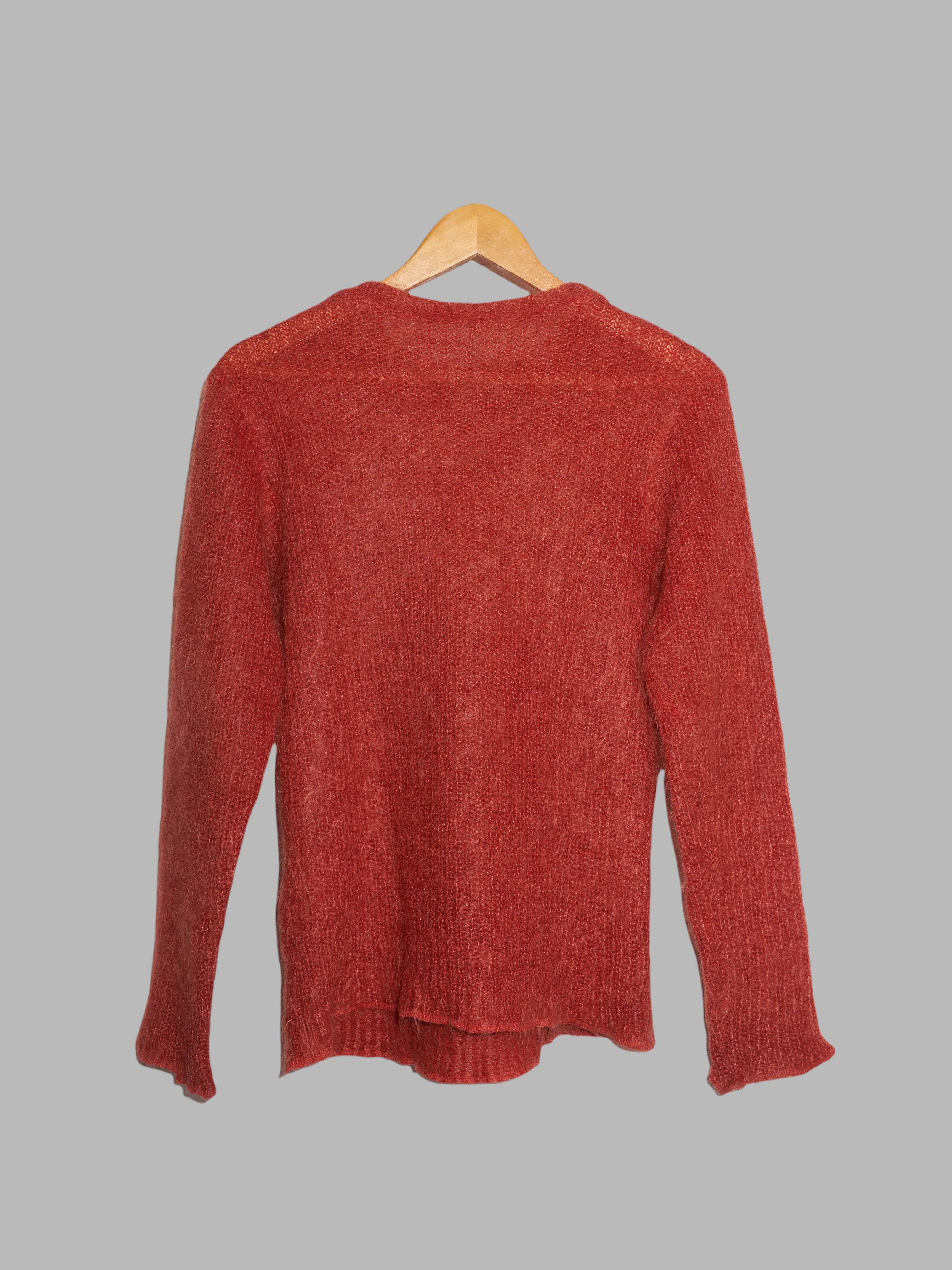 Jean Colonna burnt orange red mohair loose knit crew neck jumper - S