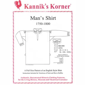 Kannik's Korner 18th Century Shirt Pattern