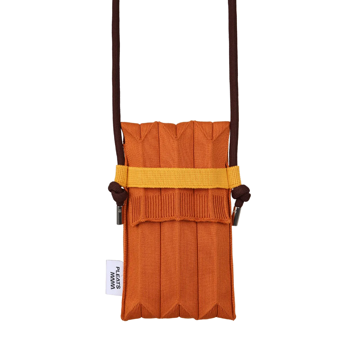 Knit Pleated Phone Bag made from Recycled Ocean Plastic - Tangerine