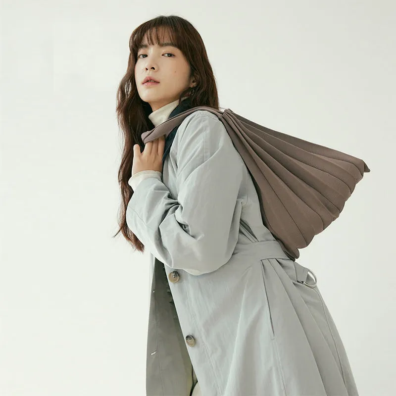 Knit Pleated Shoulder Bag made from Recycled Ocean Plastic - Charcoal