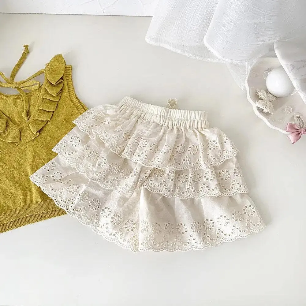 Lacey Vintage Layered Shorts for Girls