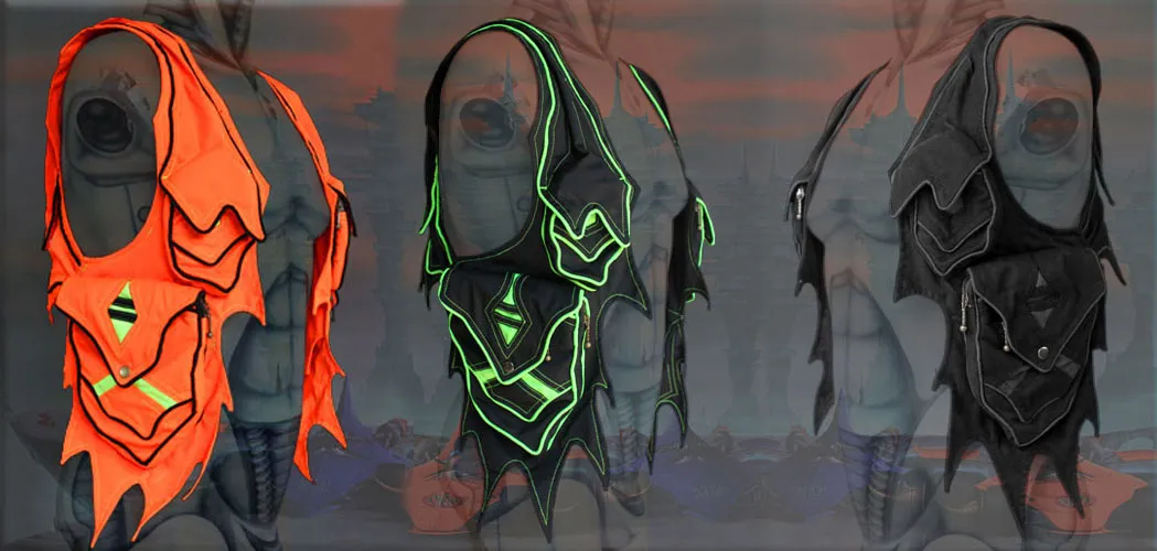 Lemurian Cyber Holster Vest - UV festival psy wear