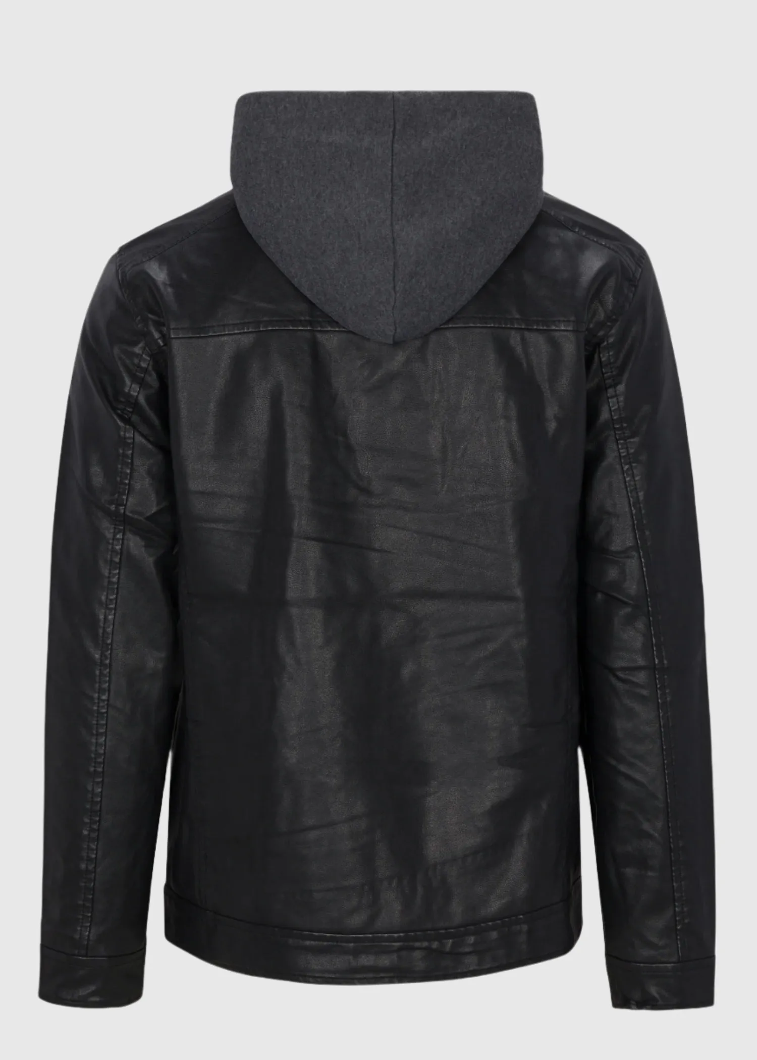 MEN'S ACE SHERPA LINED RAGING PU HOODIE JACKET