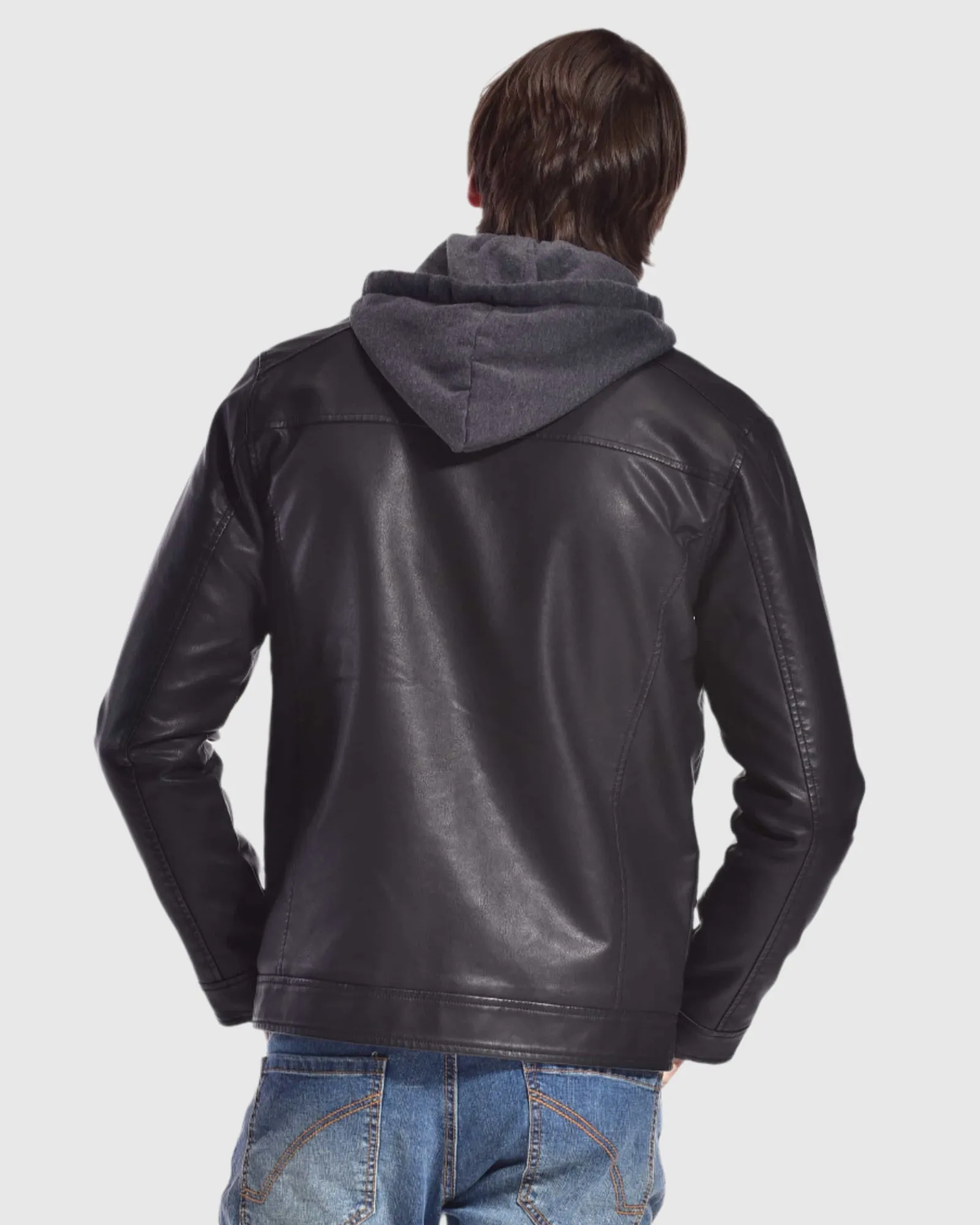 MEN'S ACE SHERPA LINED RAGING PU HOODIE JACKET