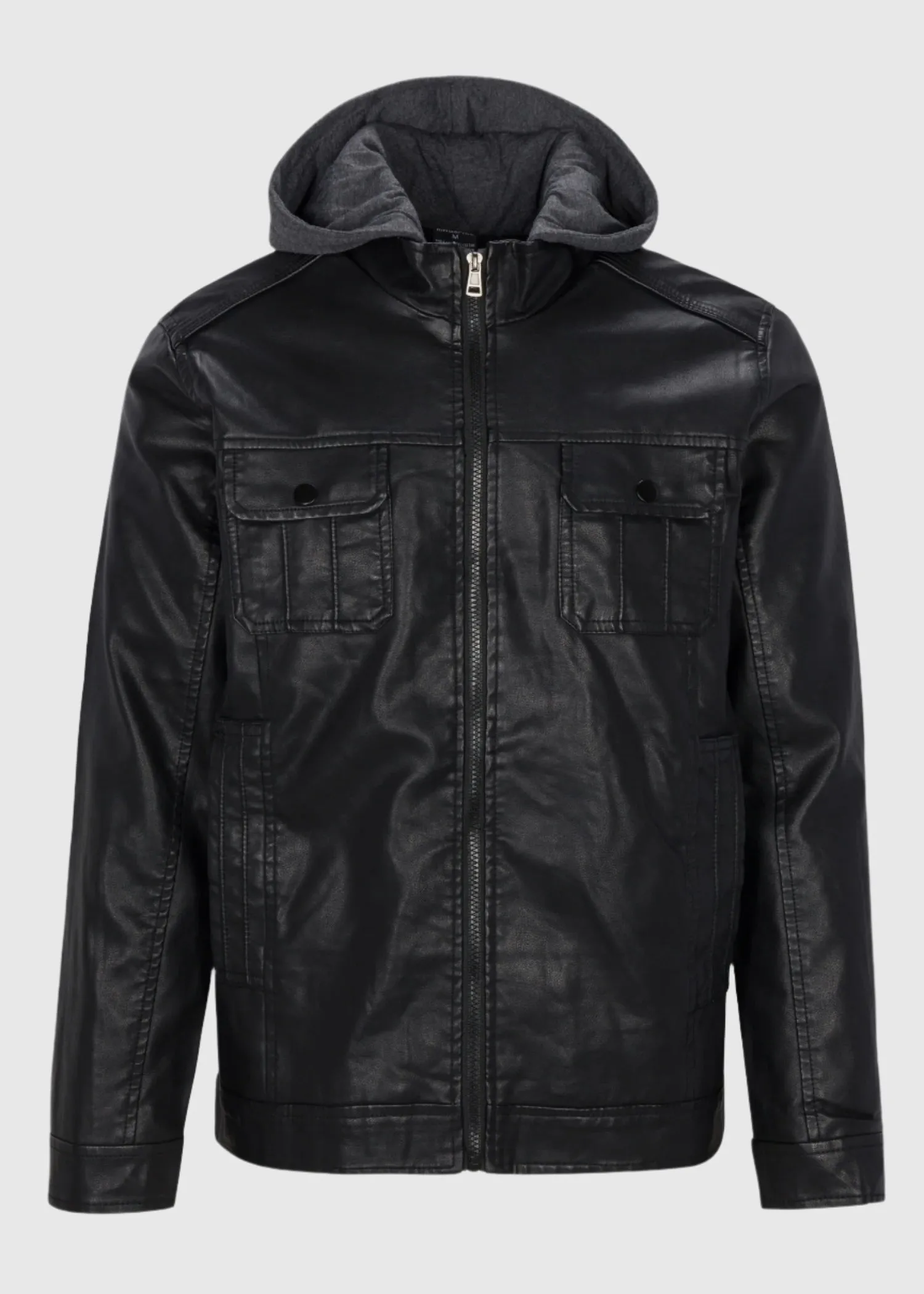 MEN'S ACE SHERPA LINED RAGING PU HOODIE JACKET
