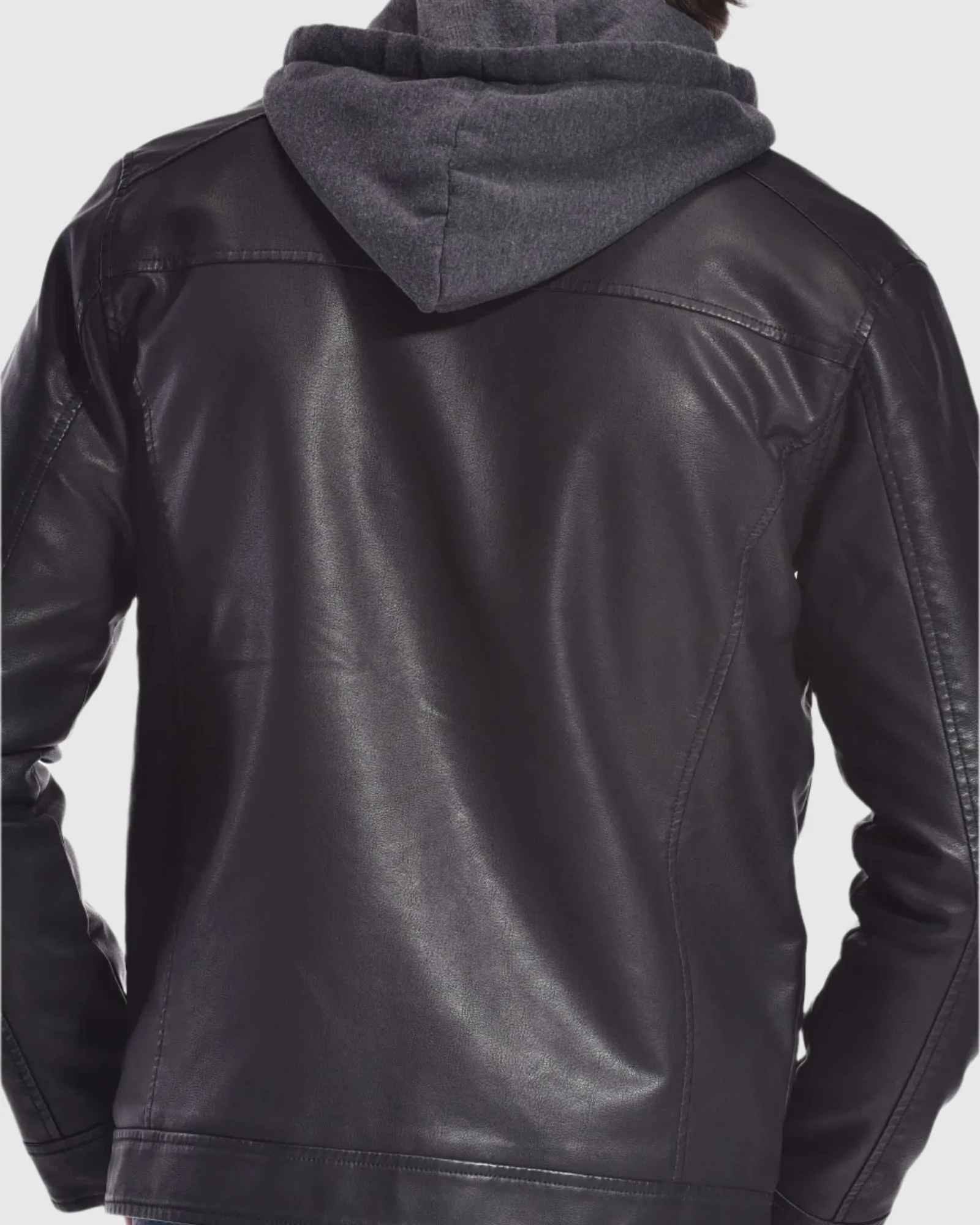 MEN'S ACE SHERPA LINED RAGING PU HOODIE JACKET