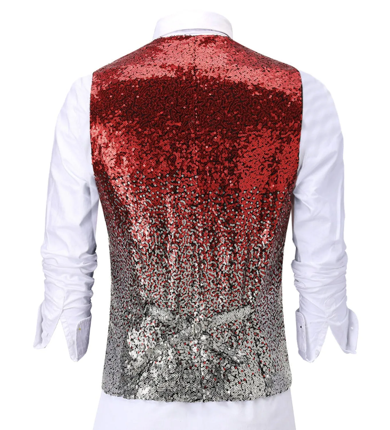 Men's Fashion Gradient Sequined Suit Vest V Neck Suit Vest