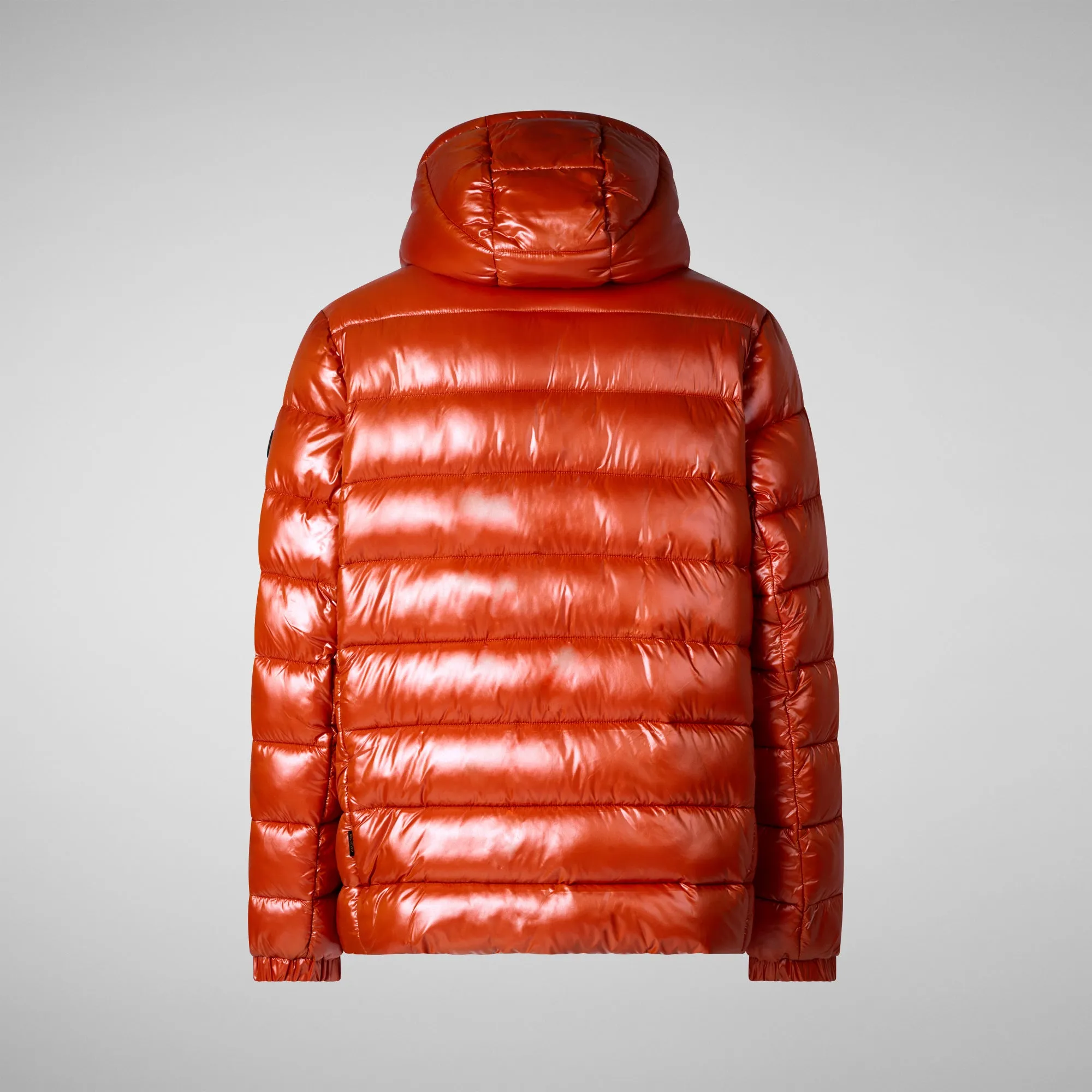 Men's  Florian Hooded Animal free Puffer Jacket in Maple Orange
