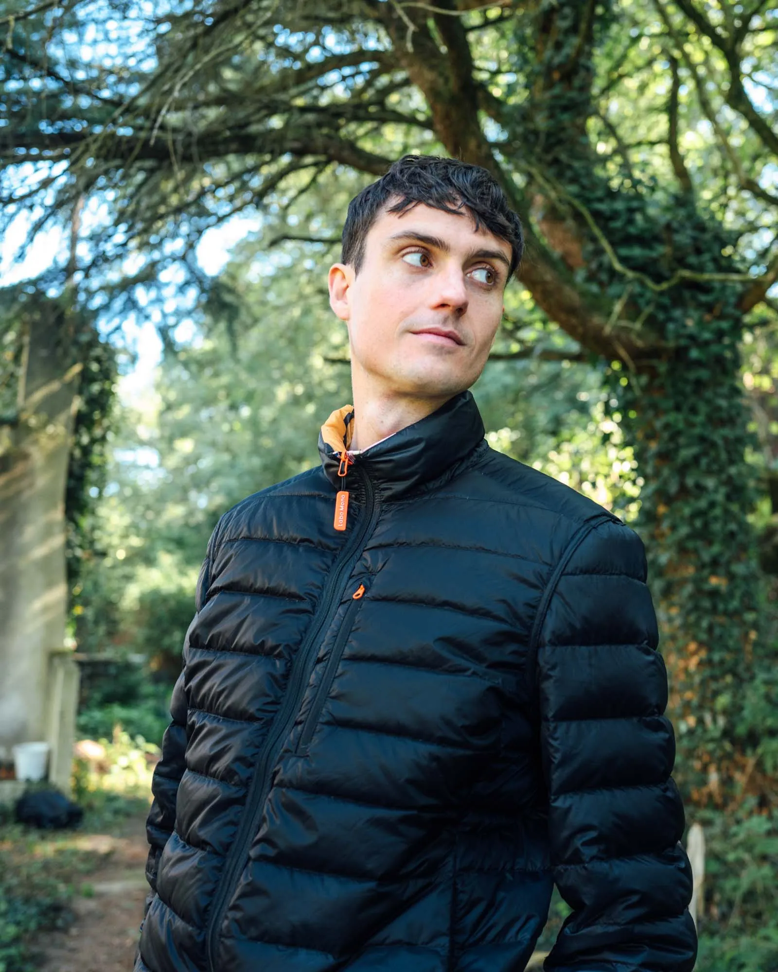 Men's Reversible Recycled Puffer Jacket, Odyssey & Black