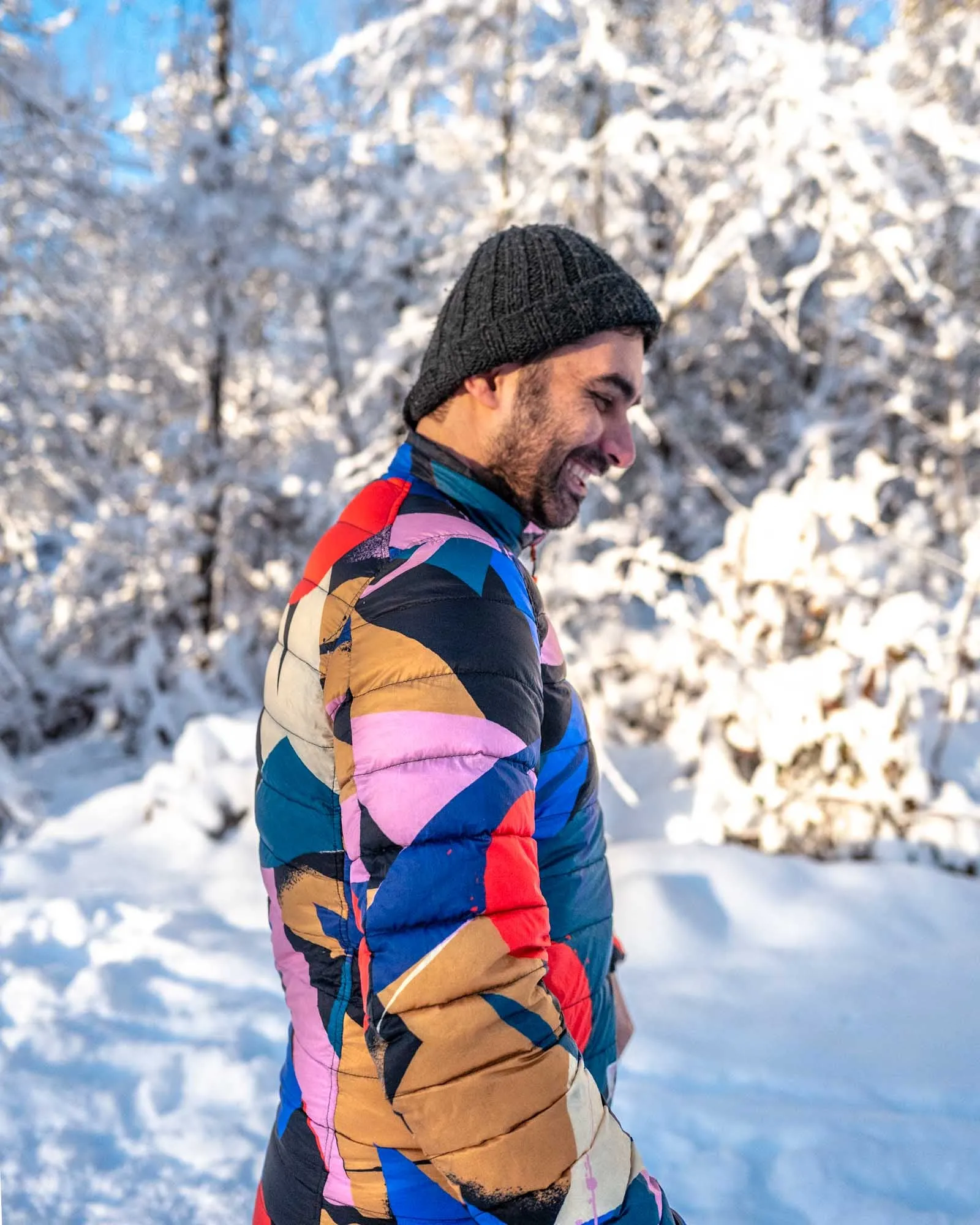 Men's Reversible Recycled Puffer Jacket, Odyssey & Black